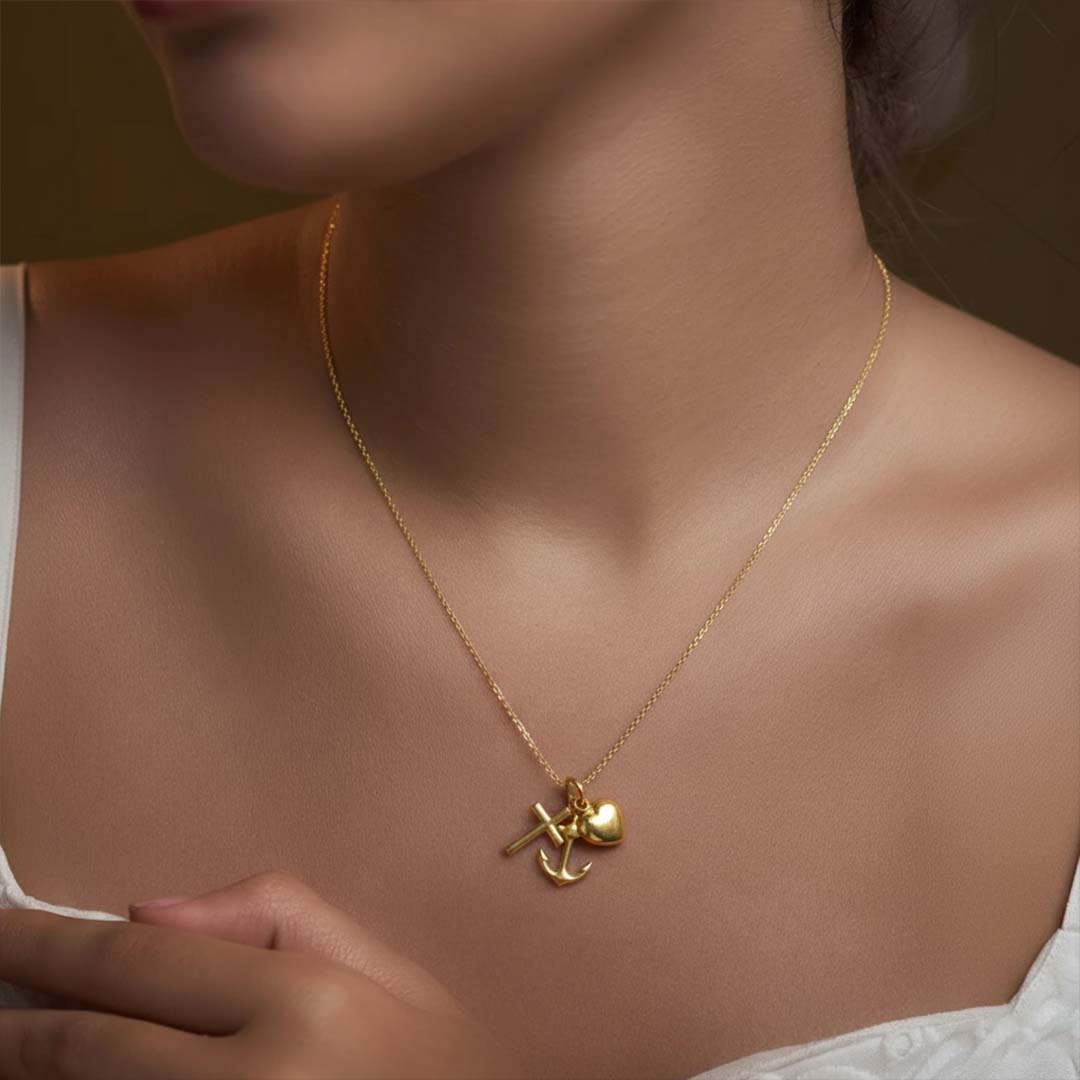 Cross Necklace Charm in 10K Gold