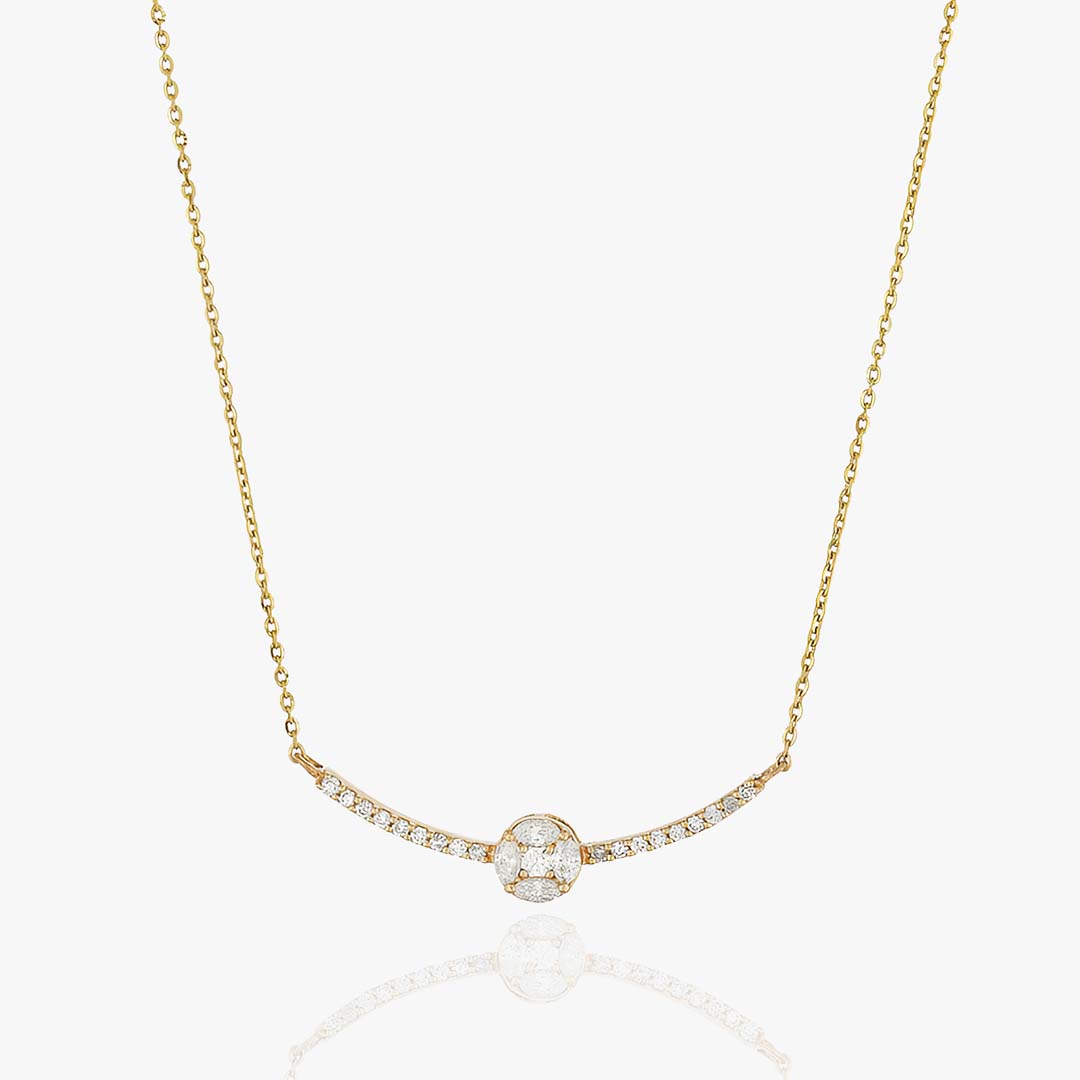 Round Clusters with Diamond Bar Necklace