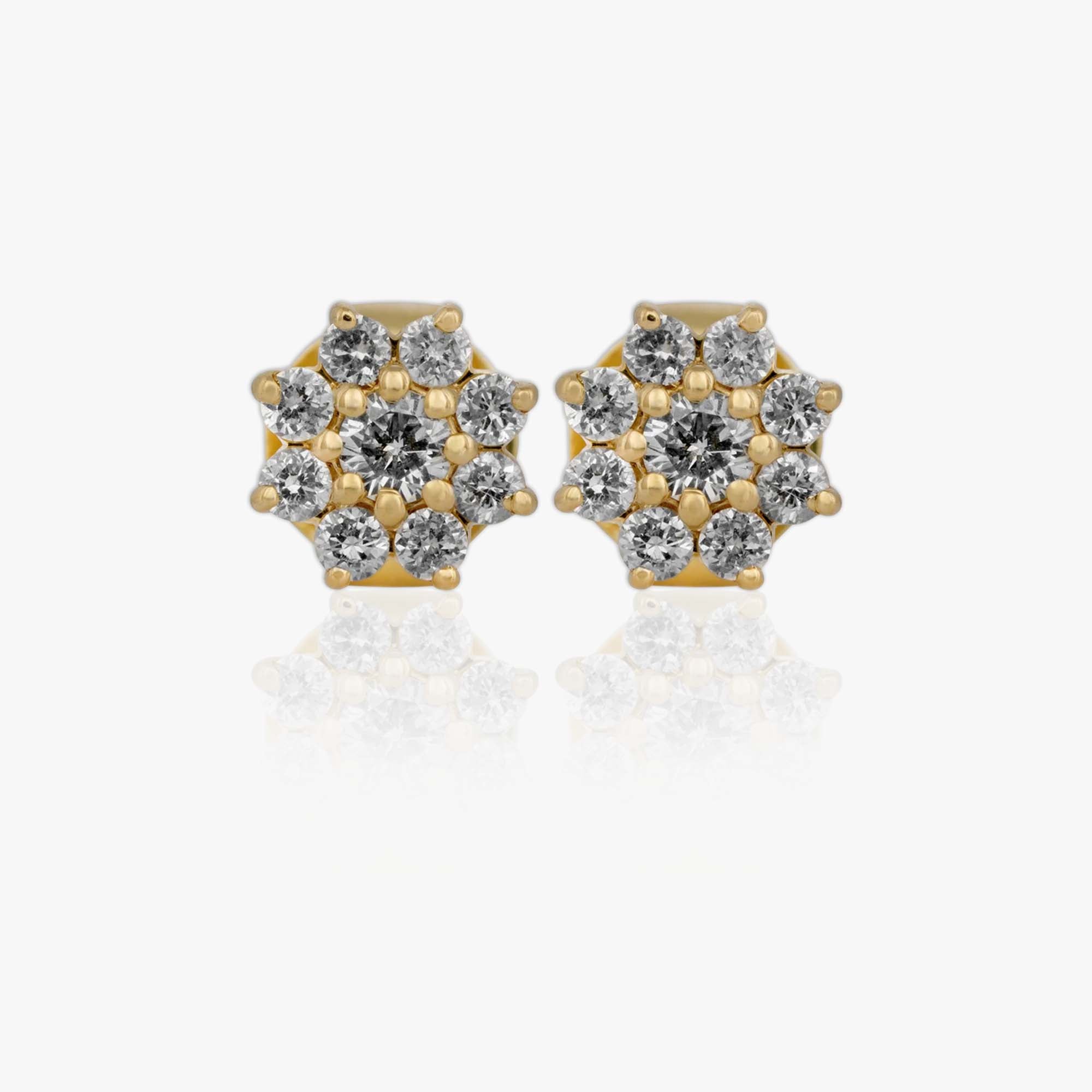 Diamond Flower Earrings