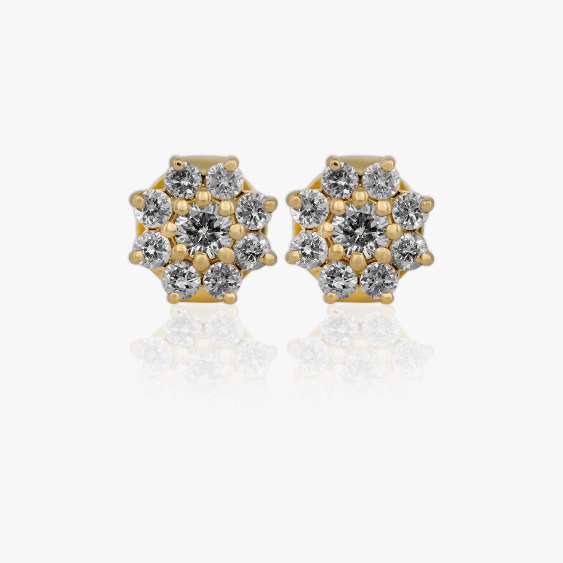 Diamond Flower Earrings