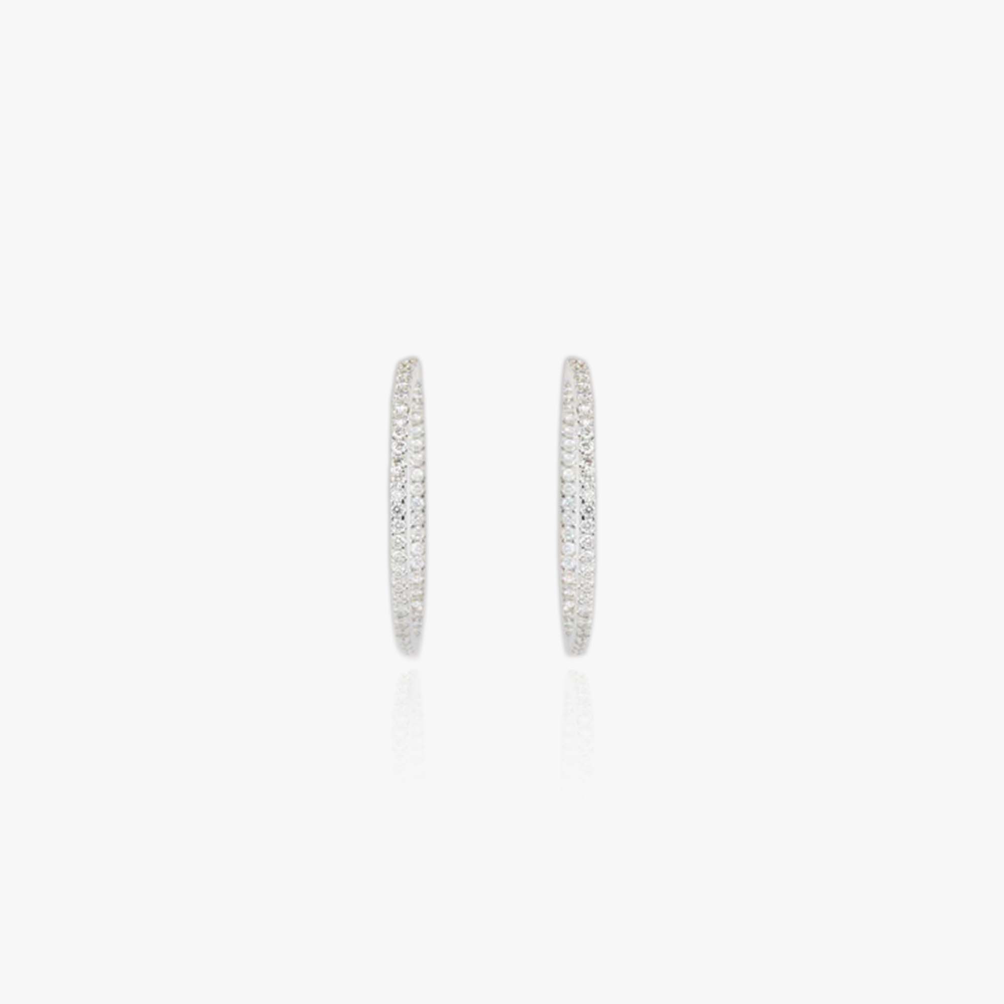 Diamond Oval Hoop Earrings