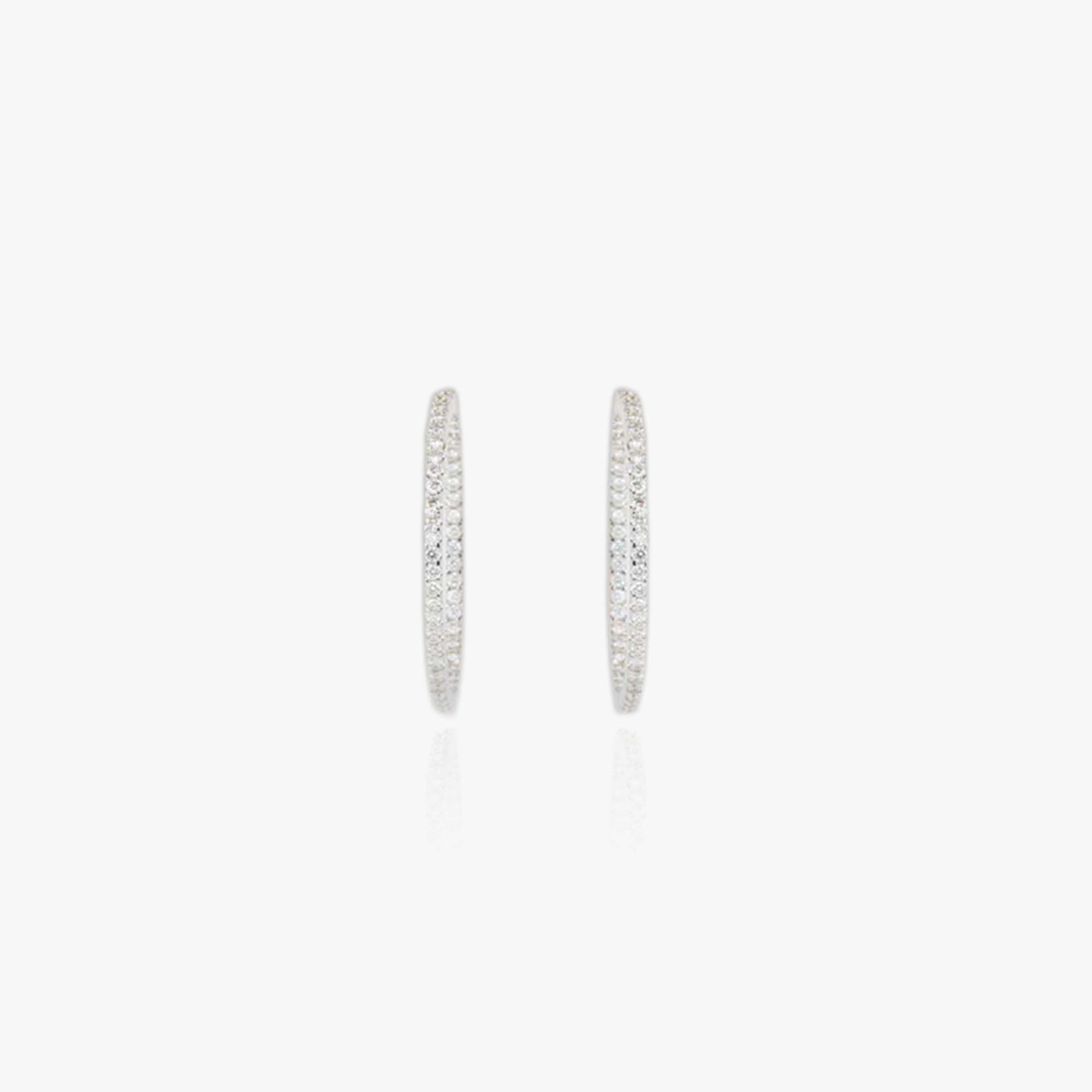 Diamond Oval Hoop Earrings