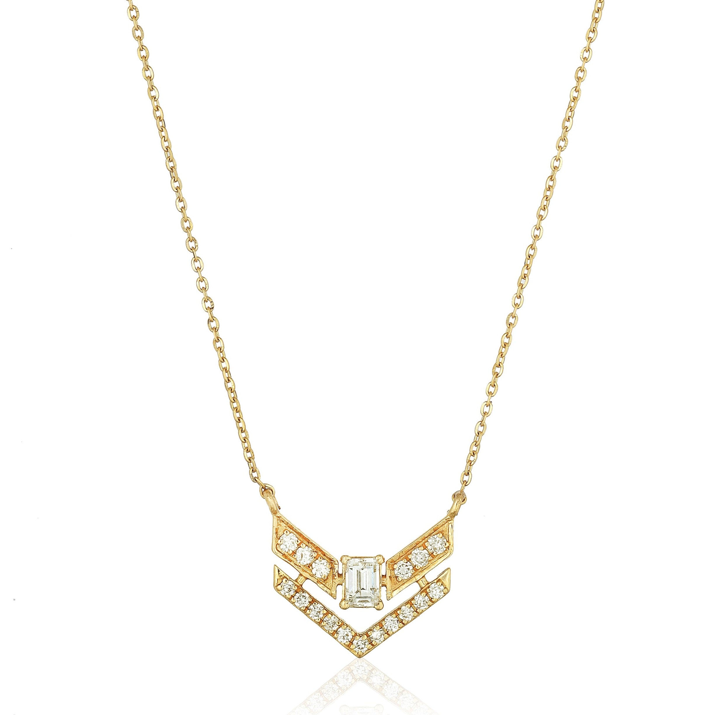 Double V Shaped Necklace