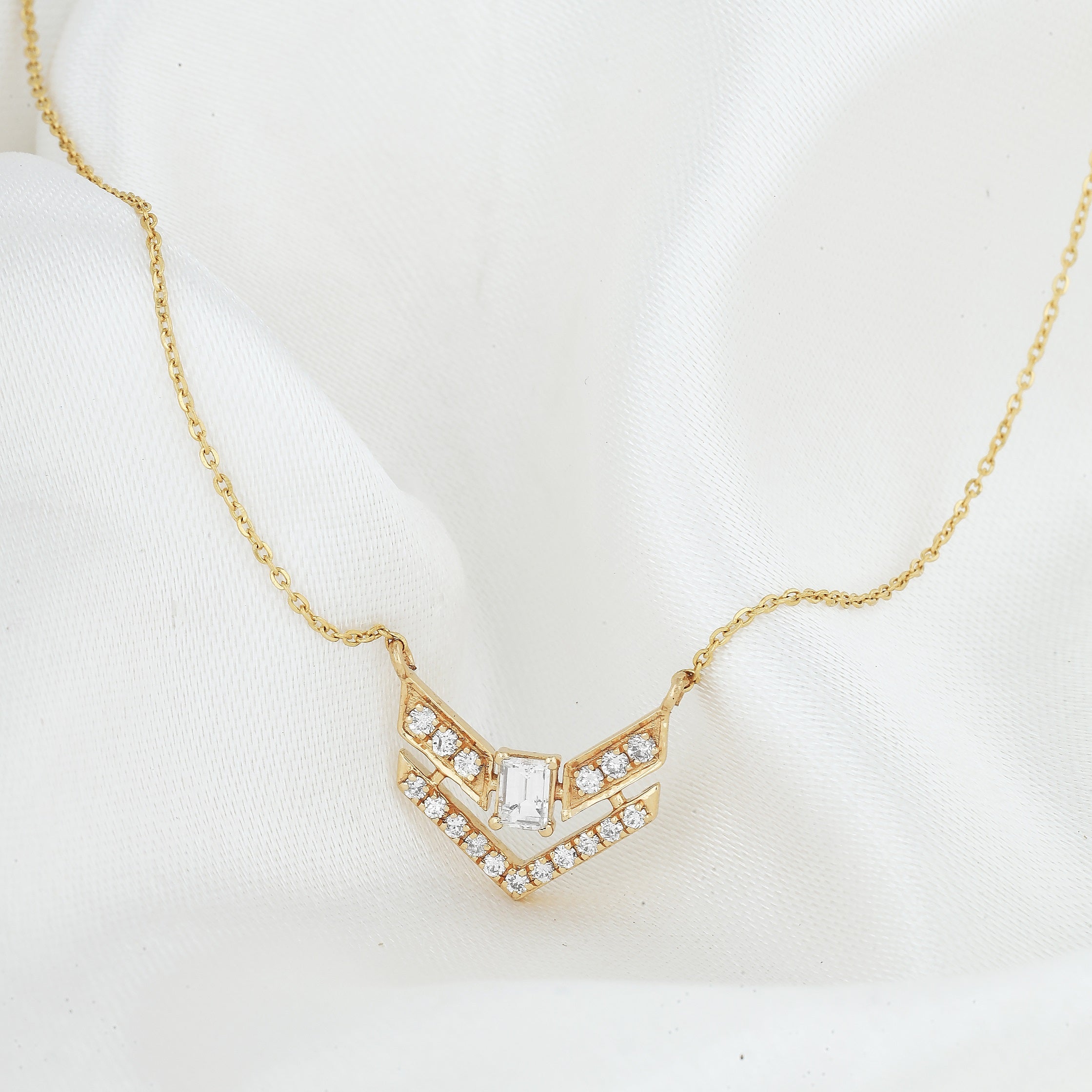 Double V Shaped Necklace - Dearest Diamonds