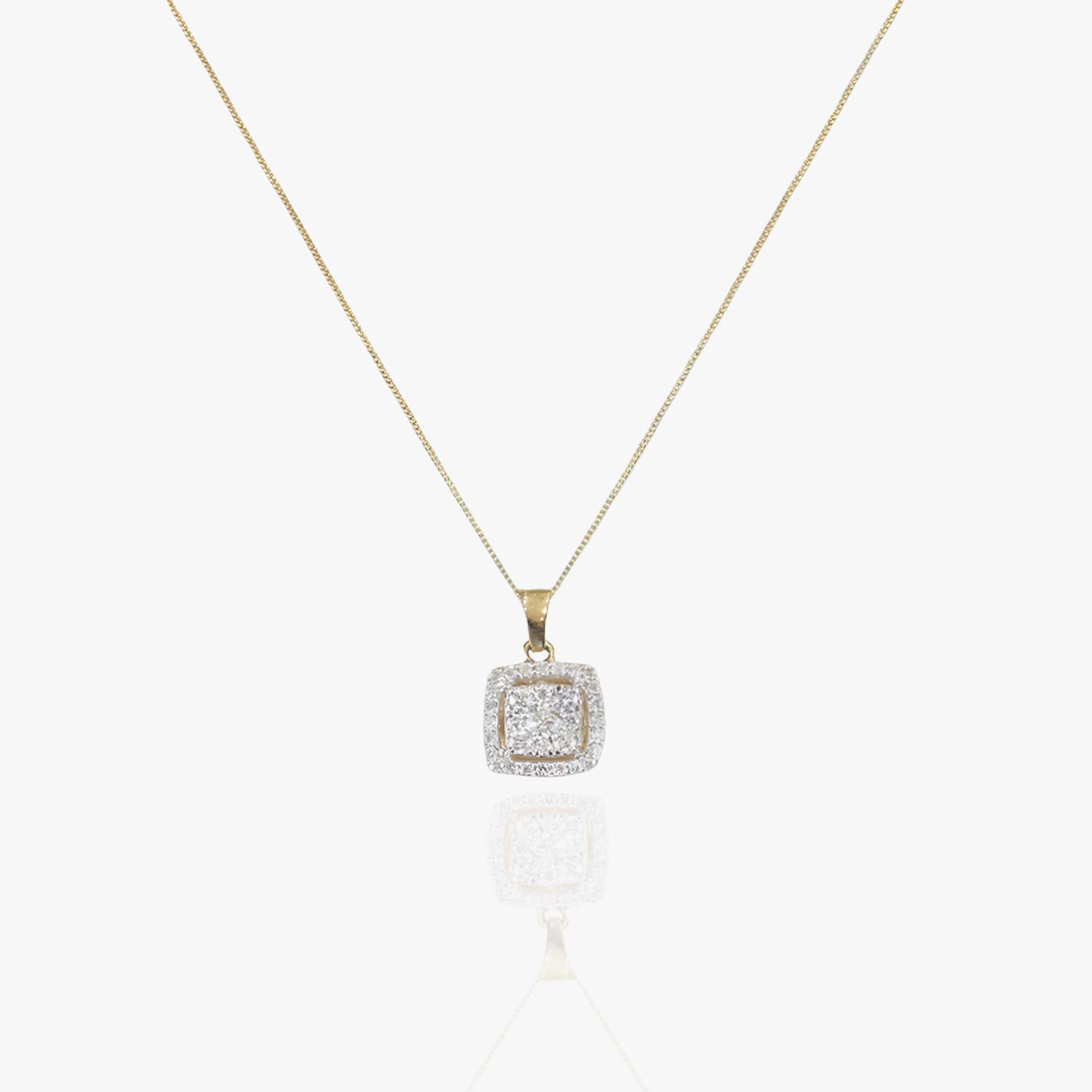 Dainty Diamonds Square Pendant Necklace