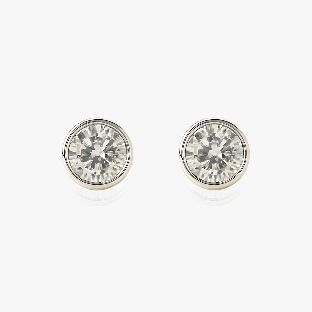 Silver Bezel Studs