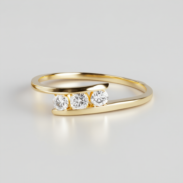 Three-Stone Natural Diamond Ring - Dearest Diamonds