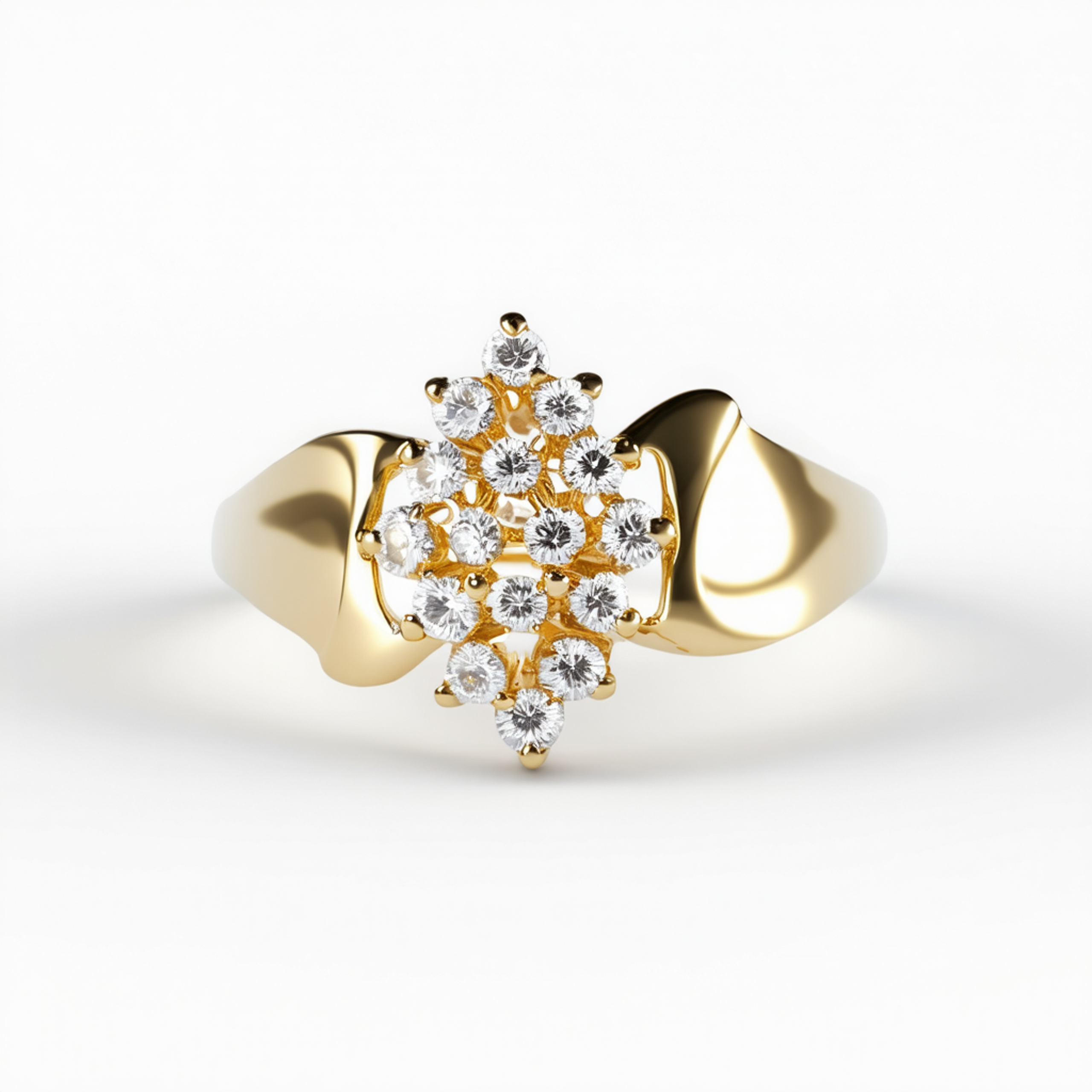 Elegant Diamond Cluster Ring