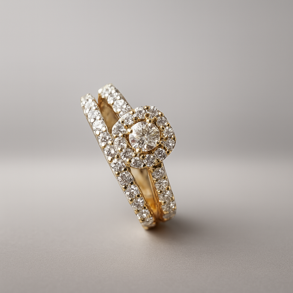 Round Bridal Set with Halo