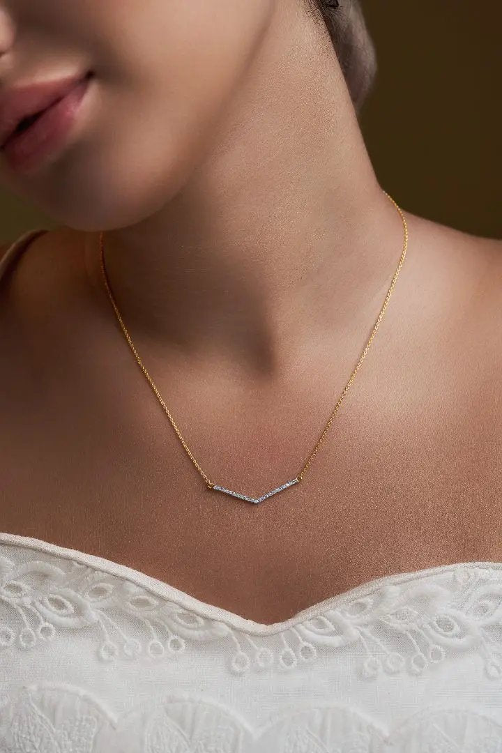Diamond V Necklace - Dearest Diamonds
