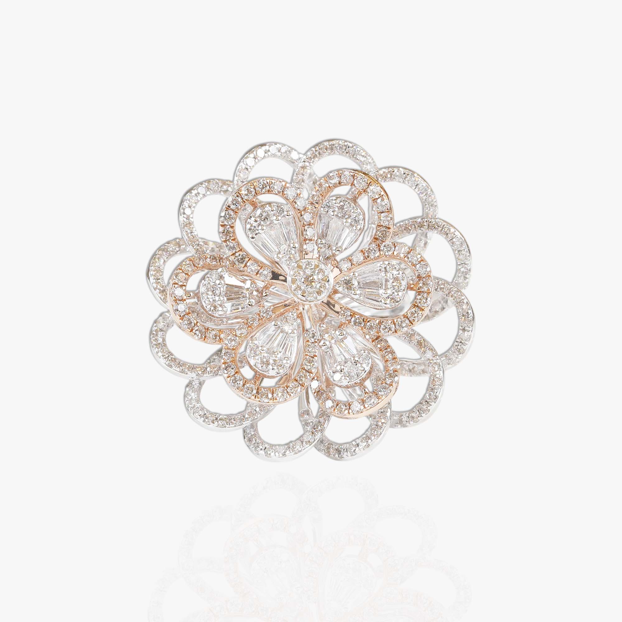 Flower Clear Crystal Ring