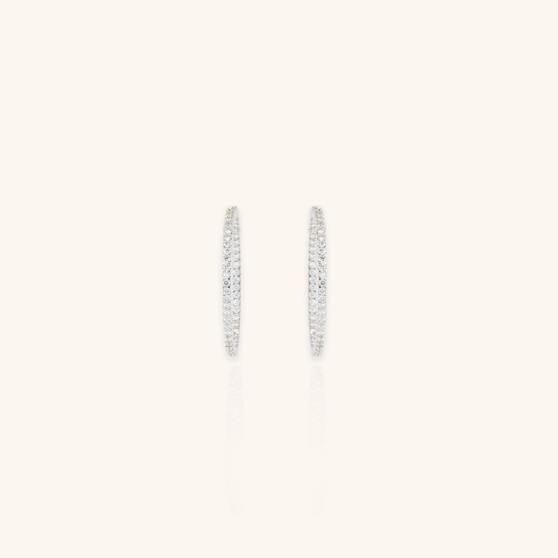 Diamond Oval Hoop Earrings - Dearest Diamonds