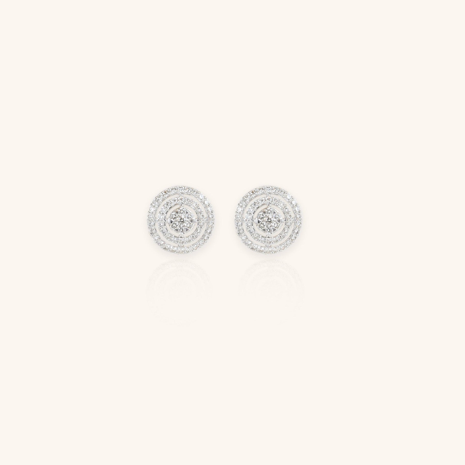 Round Diamonds Cluster with Double Halo Earrings - Dearest Diamonds