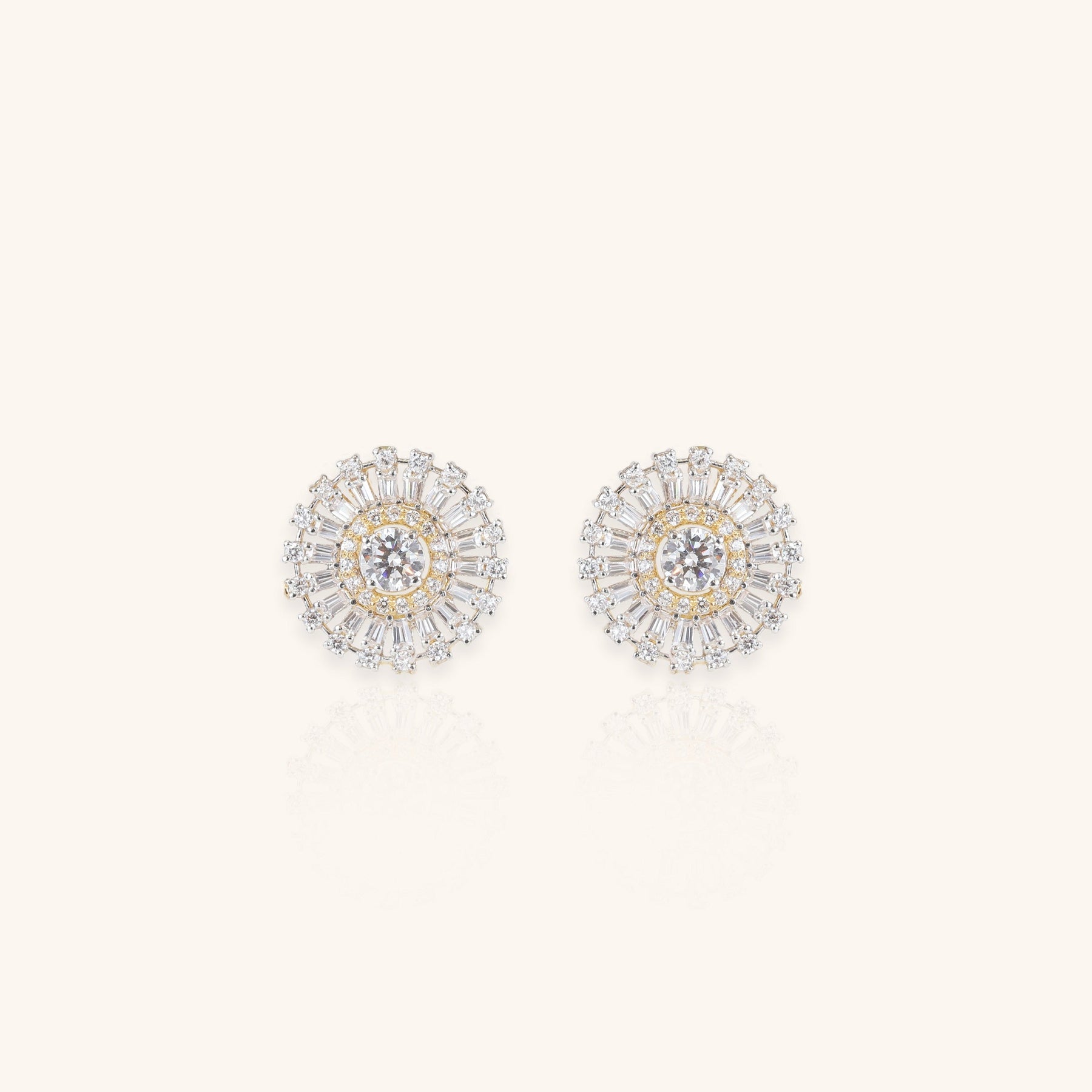 Gold Fancy Studs Earrings - Dearest Diamonds