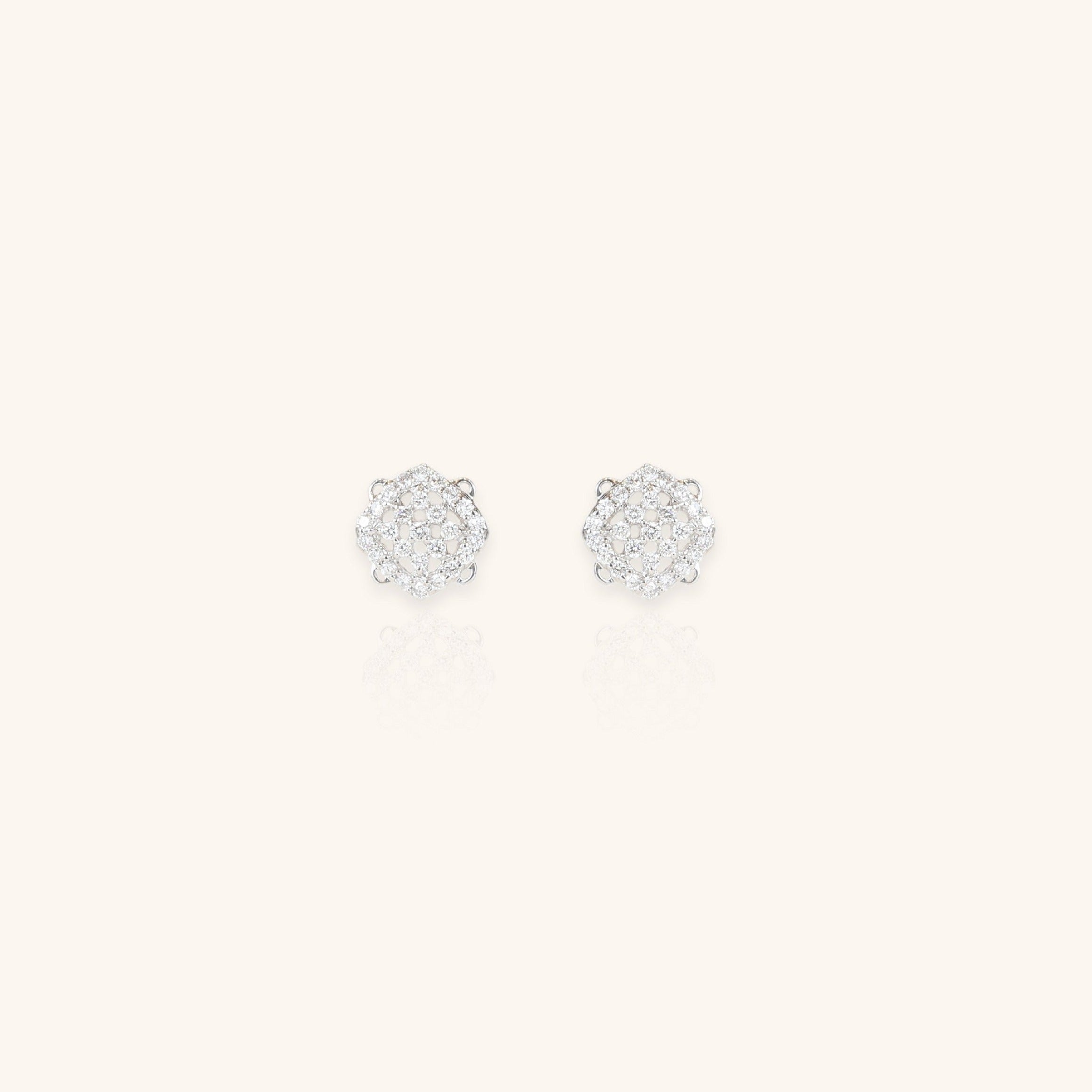Square Diamond Studs Earrings