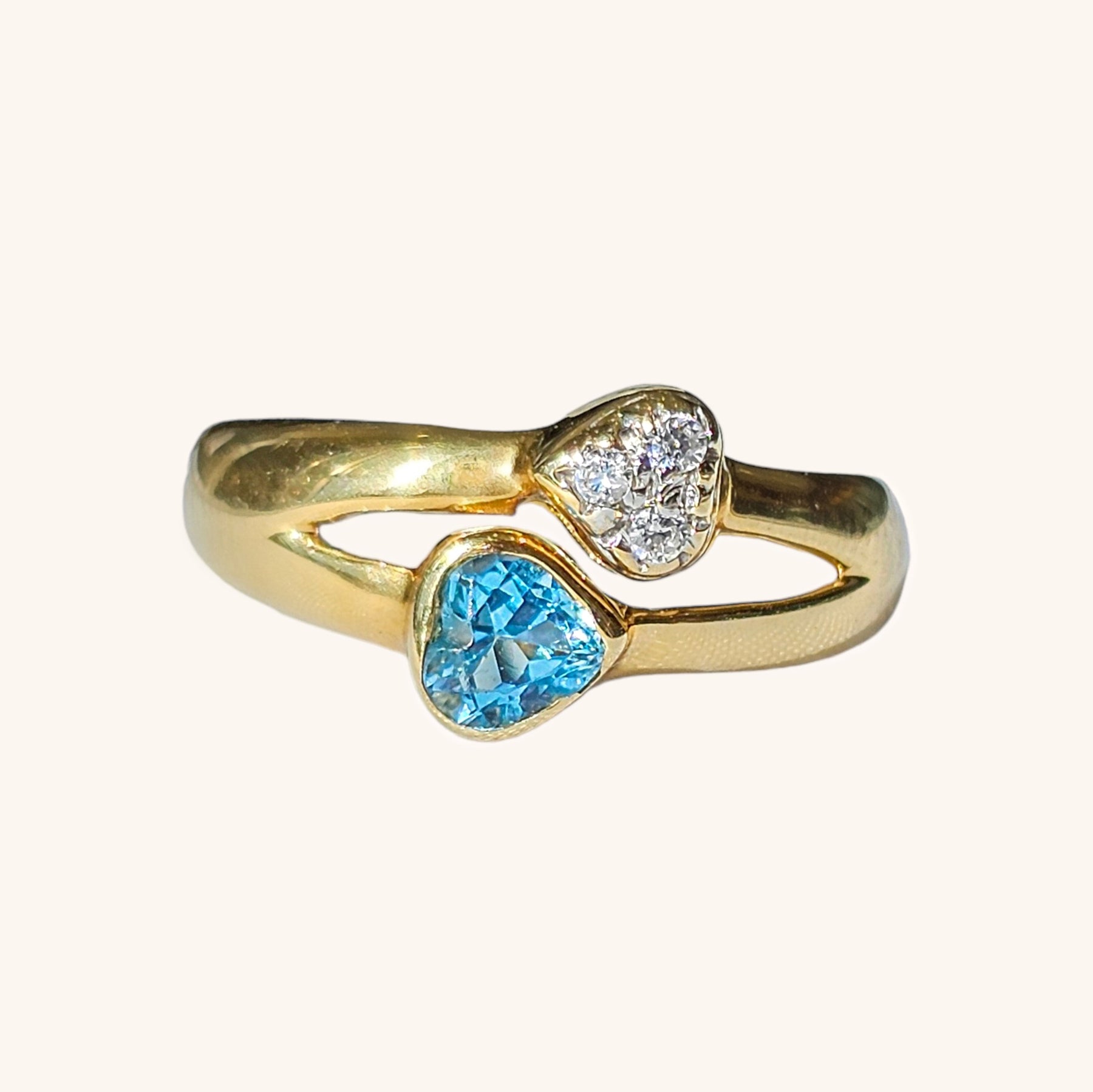 Two Heart Gold Ring - Dearest Diamonds