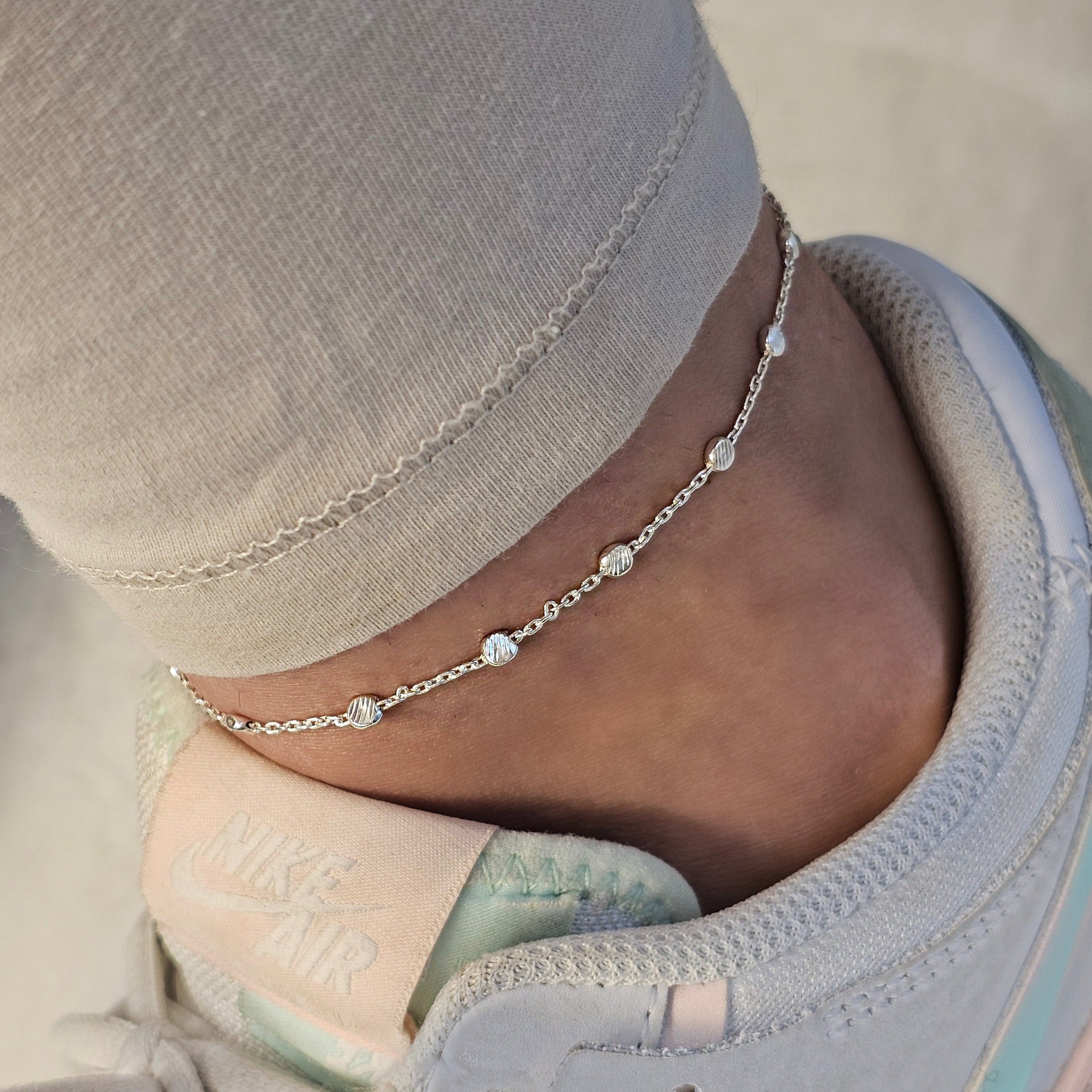 Spaced Out Silver Anklet