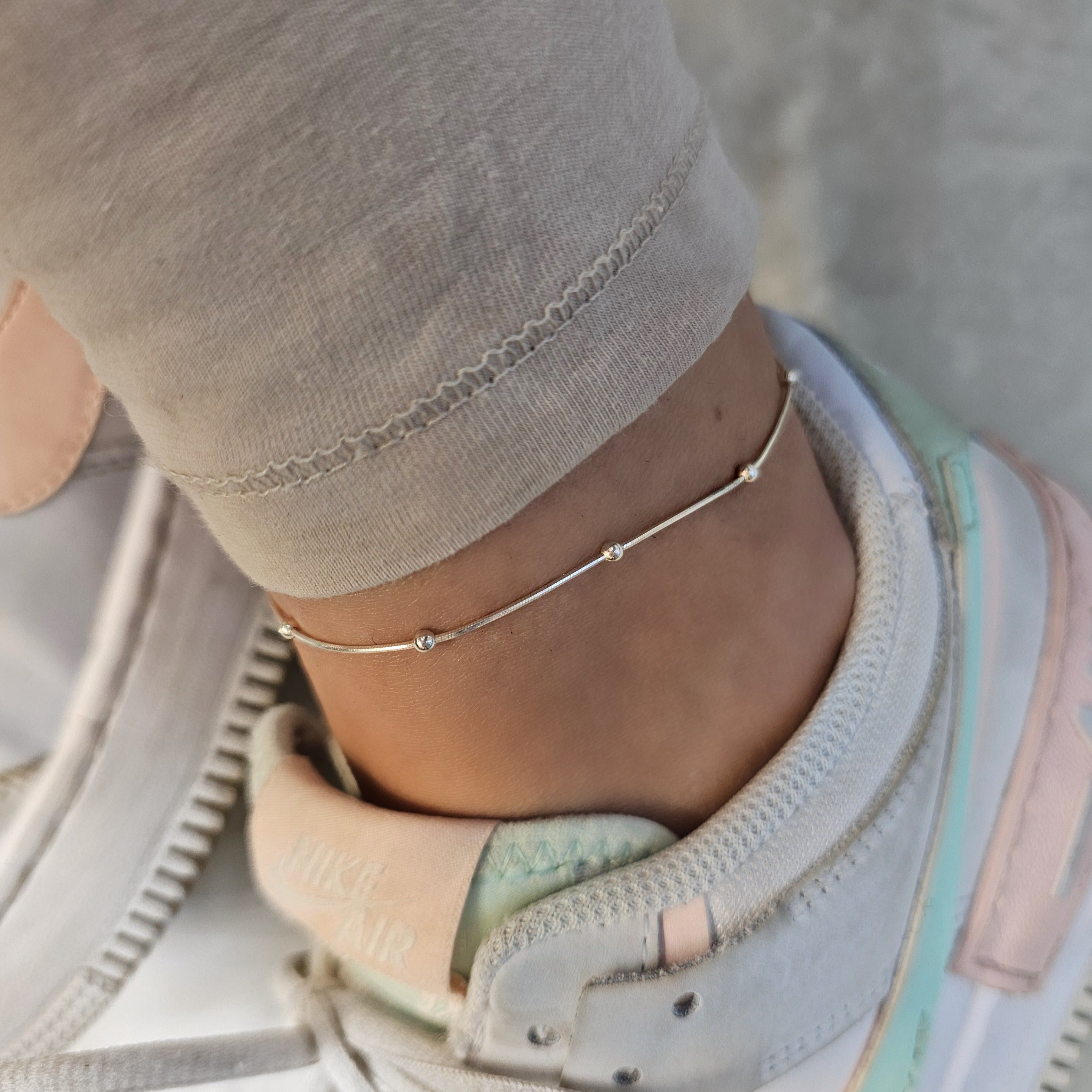 Snake Chain Silver Anklet - Dearest Diamonds