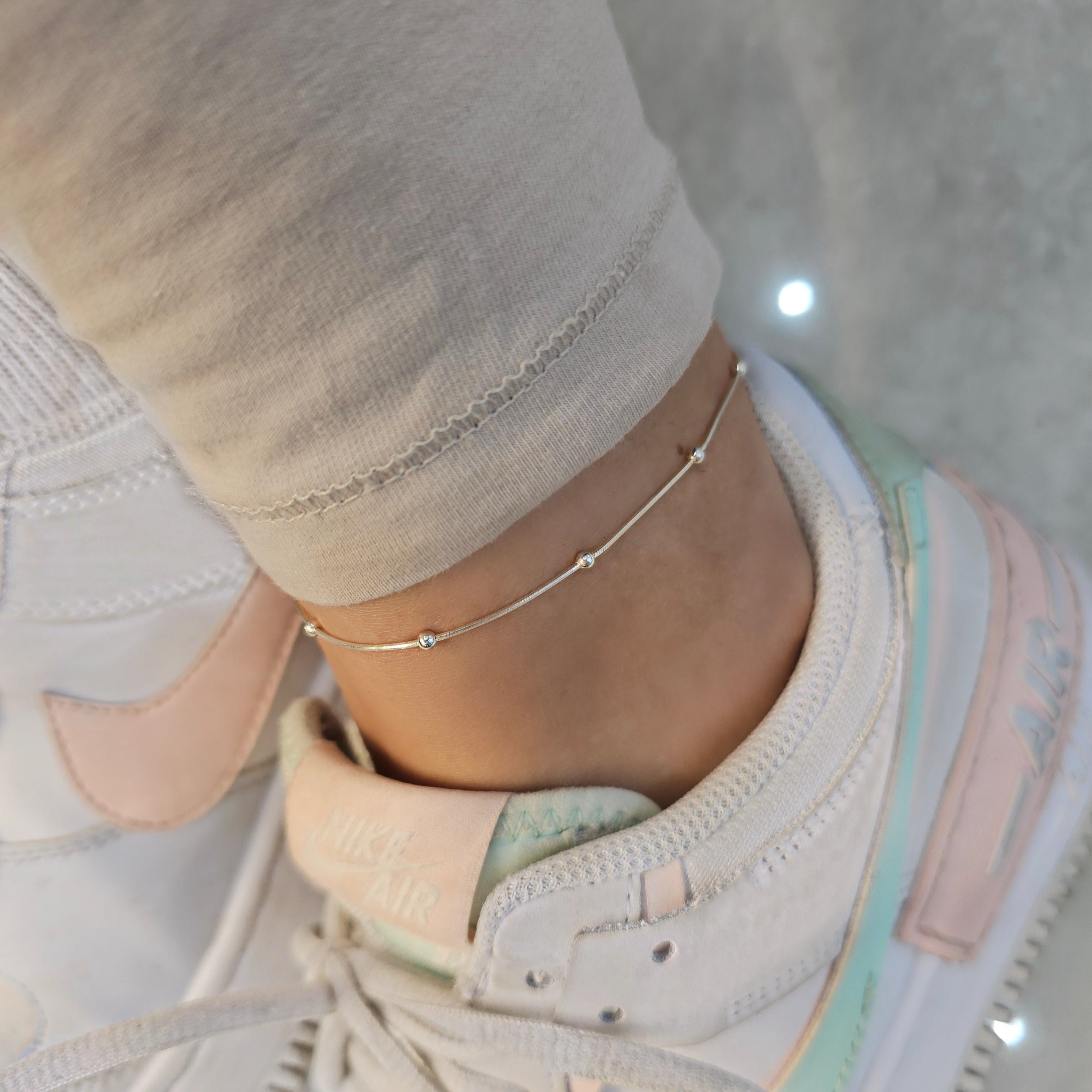 Snake Chain Silver Anklet - Dearest Diamonds