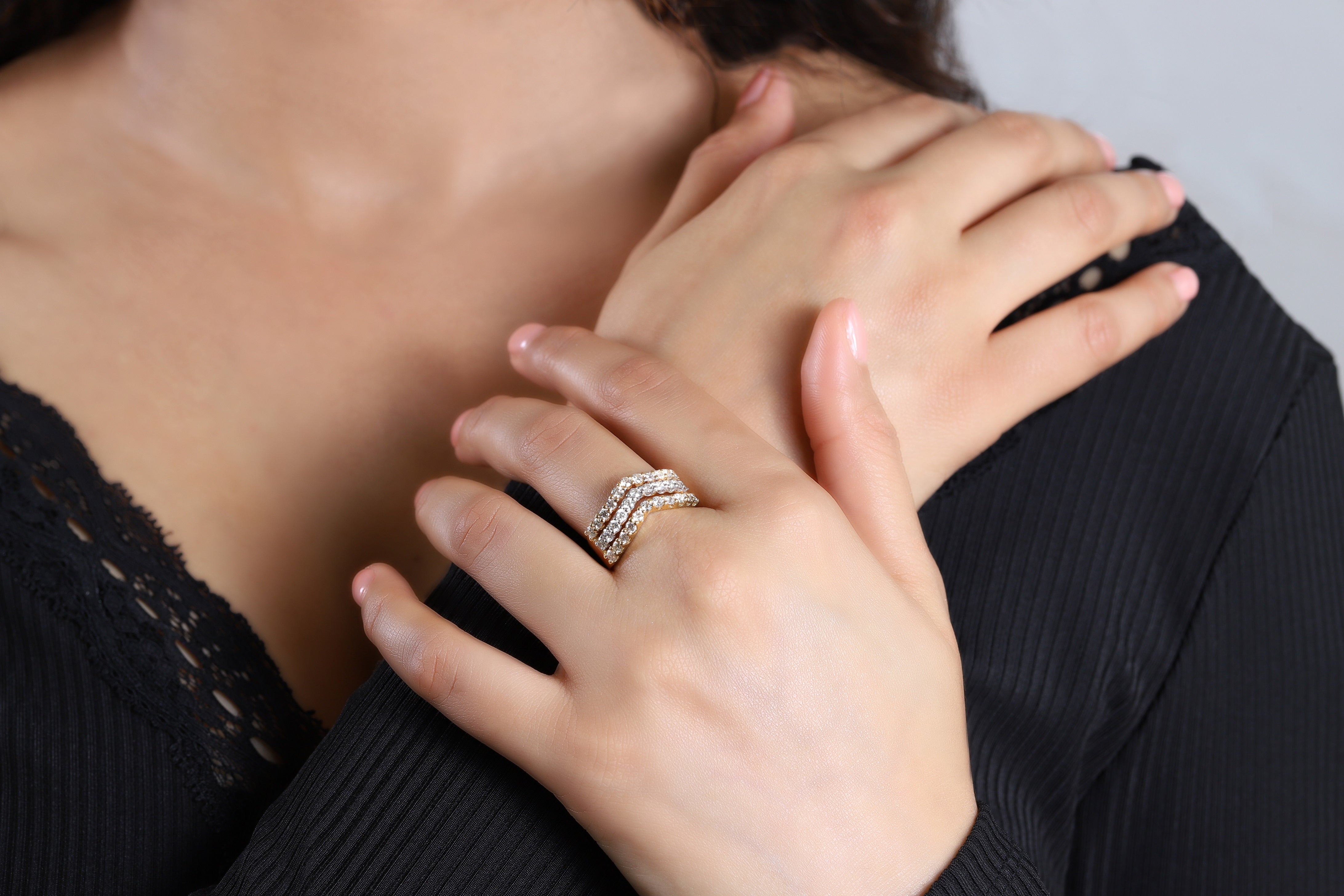 Triple Wishbone Band Ring - Dearest Diamonds