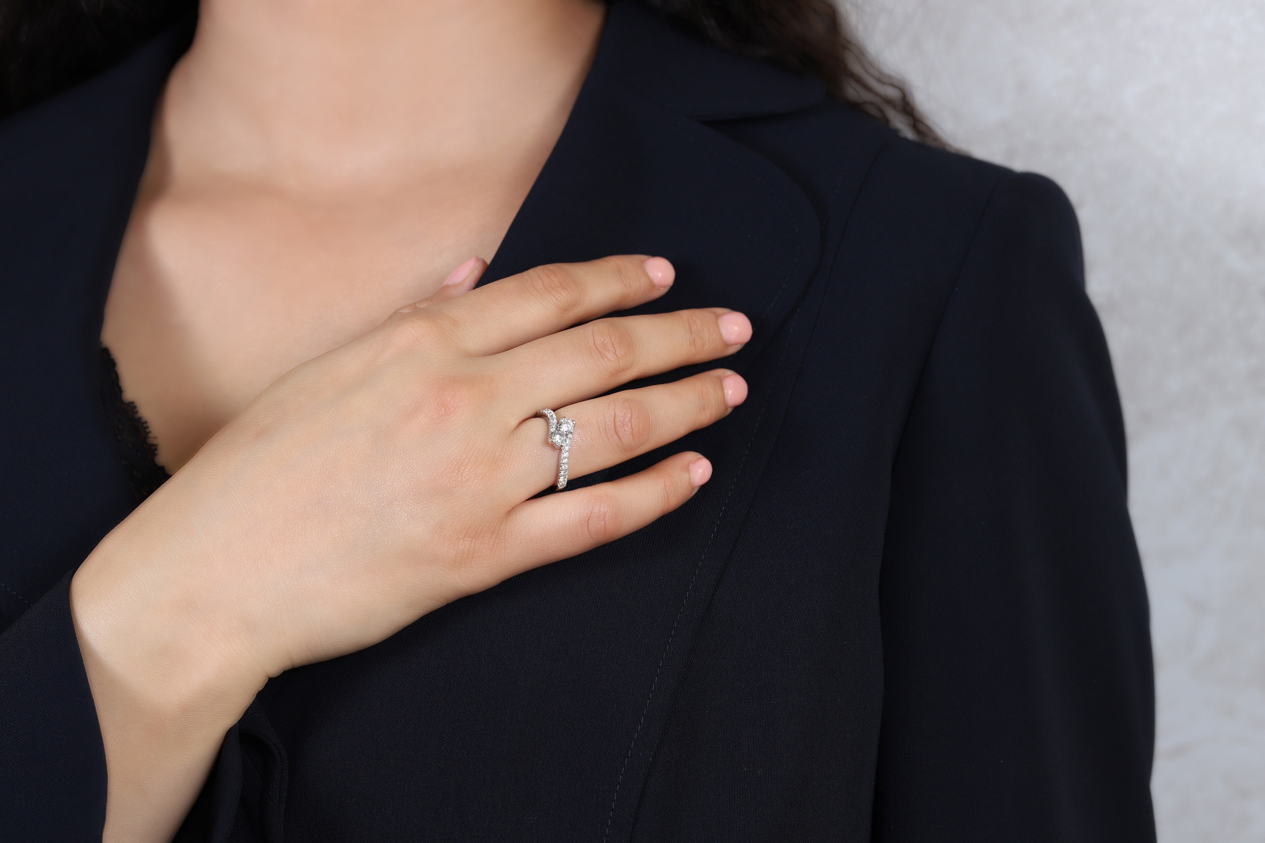 Pavé Two-Stone Ring - Dearest Diamonds