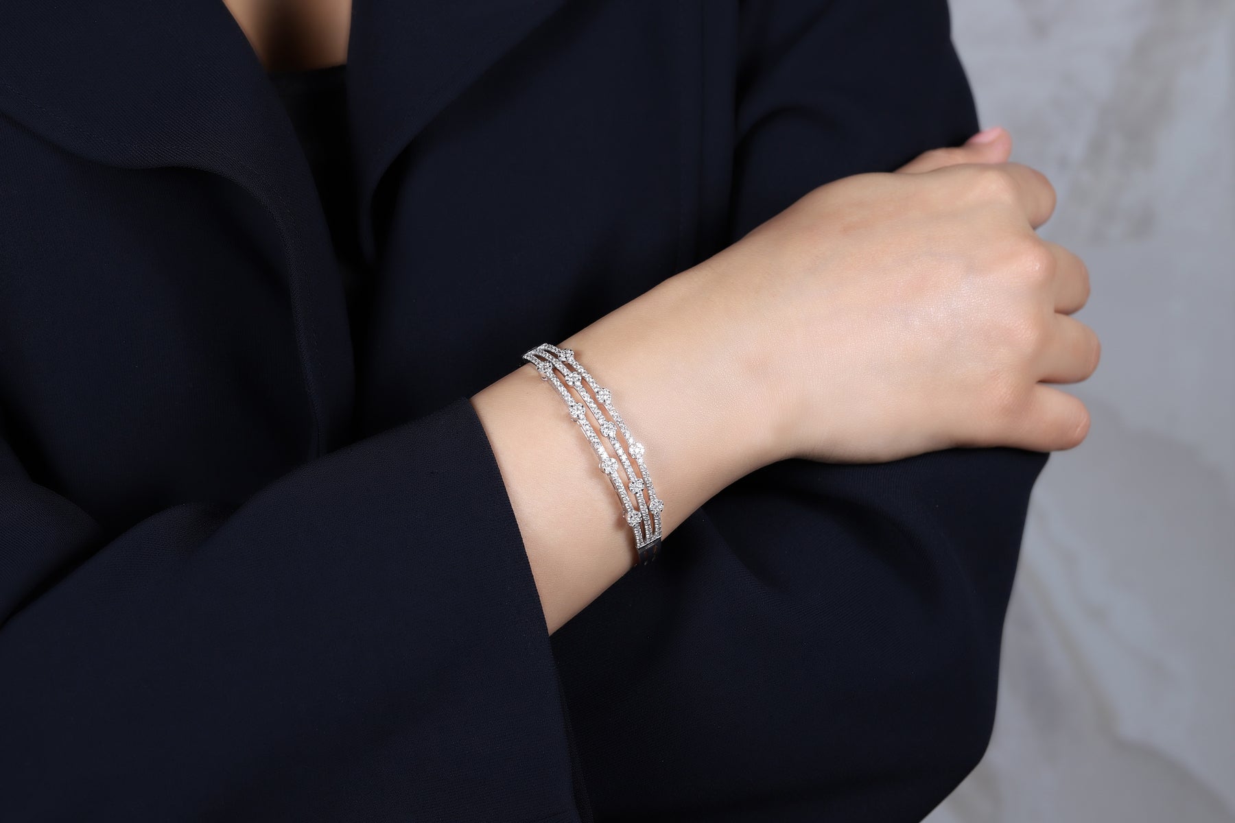 Triple Stacked Diamond Bracelet - Dearest Diamonds