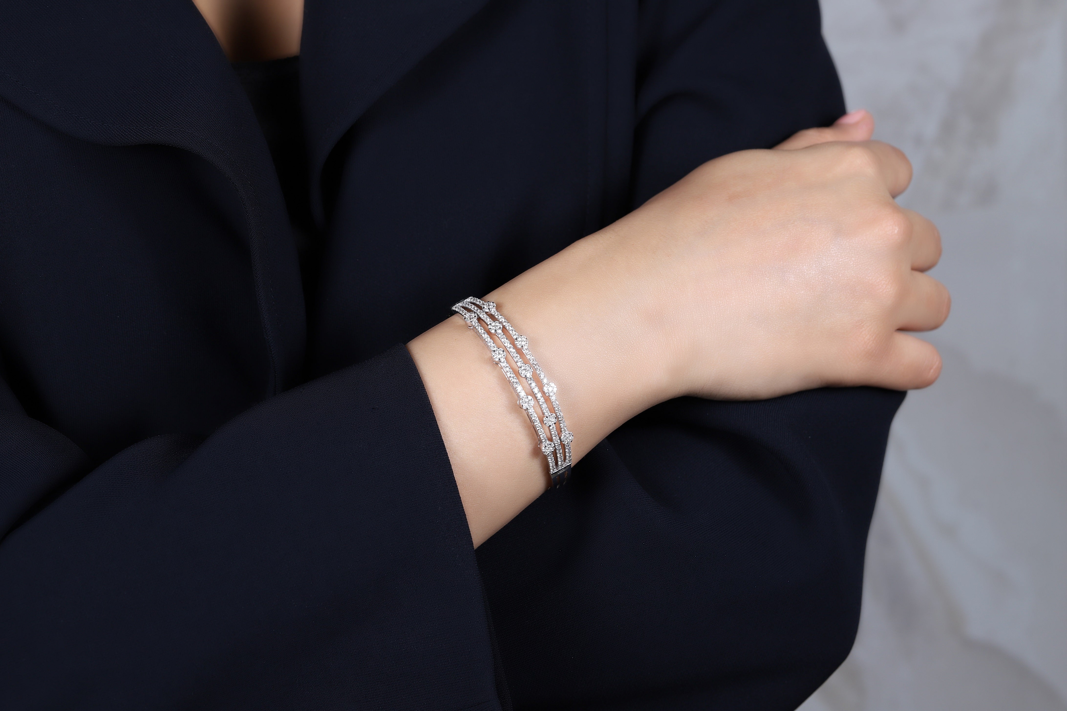 Triple Stacked Diamond Bracelet - Dearest Diamonds