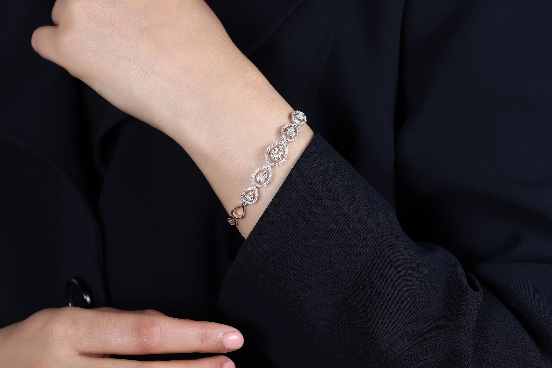 Pear Cluster with Halo Bracelet - Dearest Diamonds