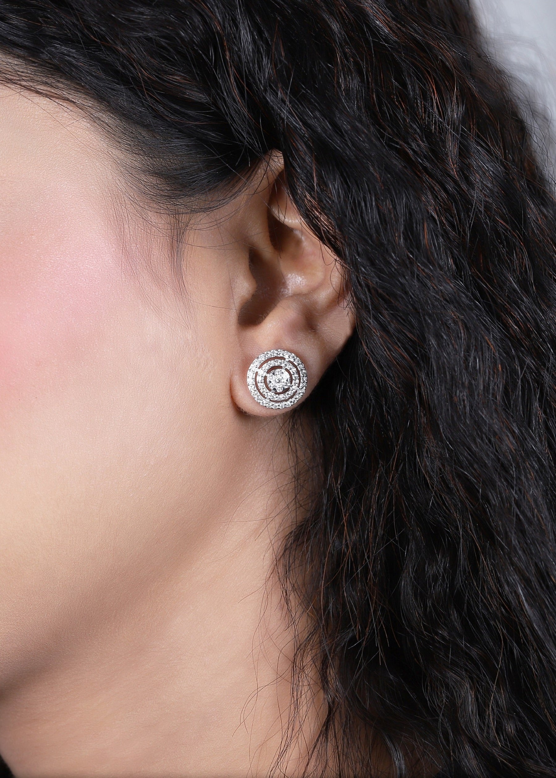 Round Diamonds Cluster with Double Halo Earrings - Dearest Diamonds