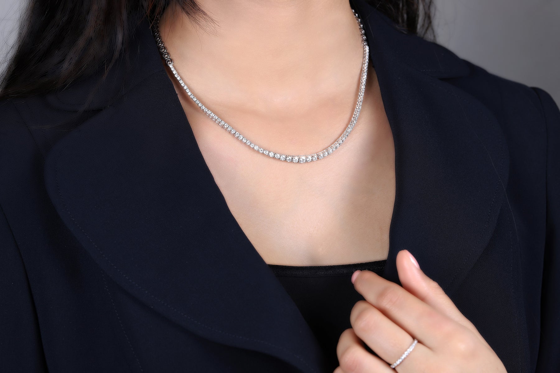 Graduated Diamond Tennis Necklace - Dearest Diamonds