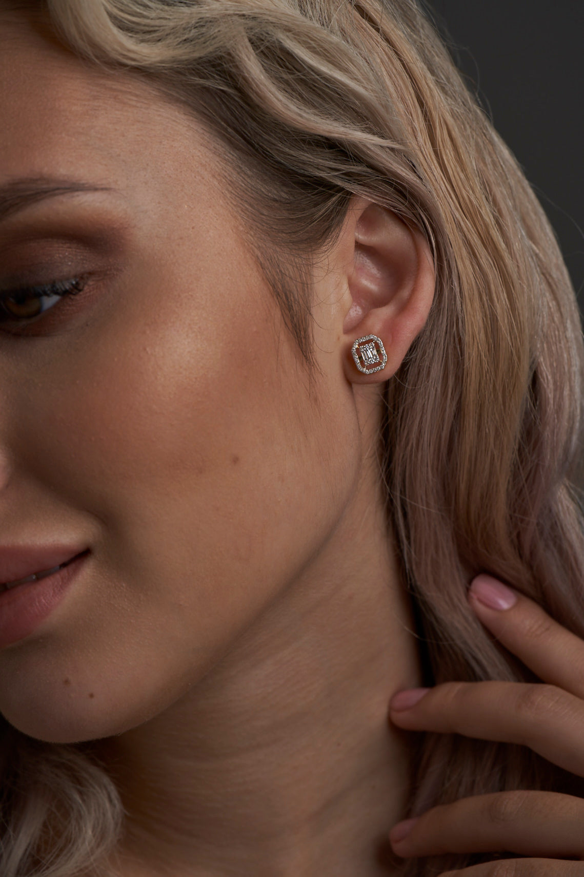 Emerald with Halo Earrings - Dearest Diamonds