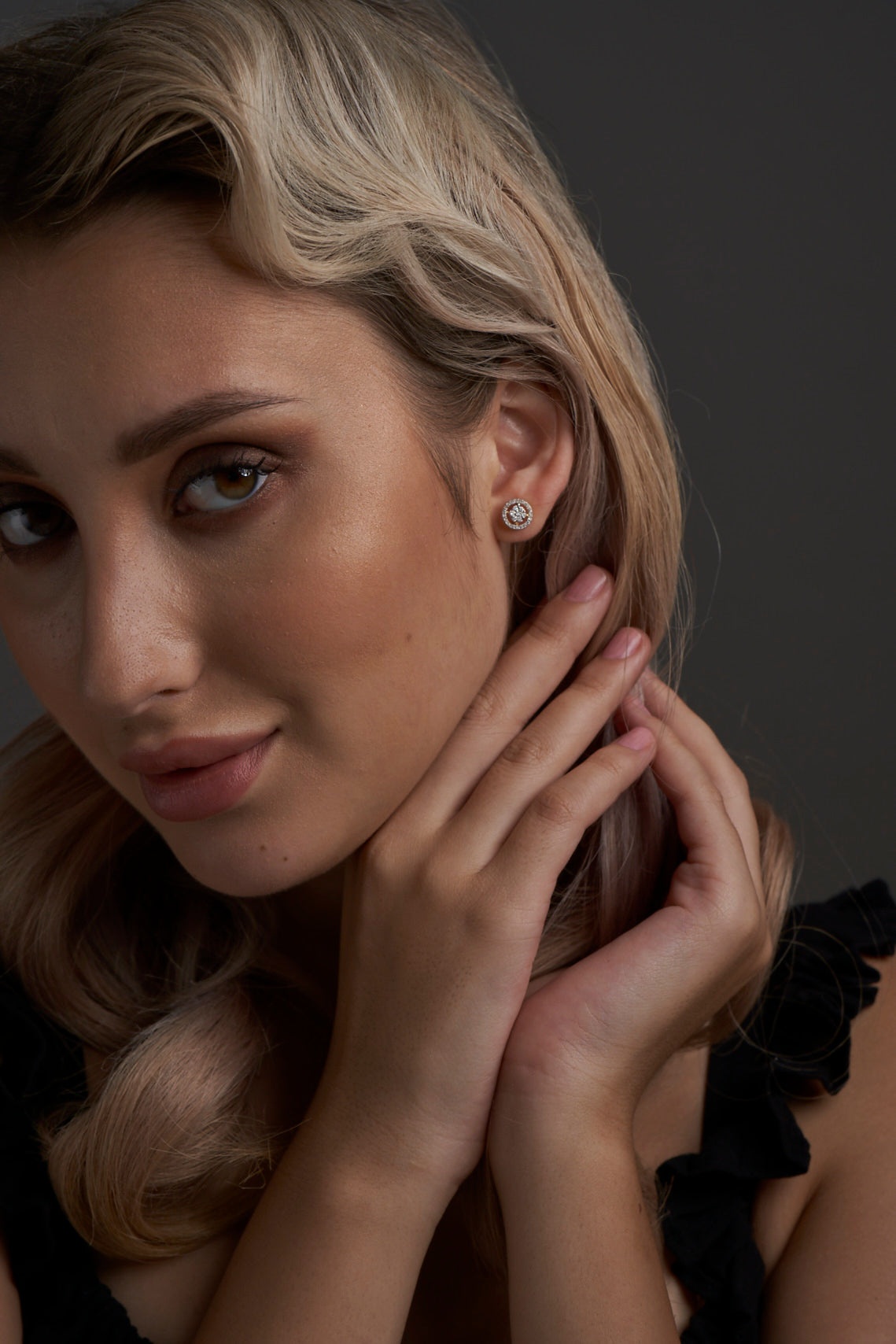 Round Diamonds Cluster with Halo Earrings - Dearest Diamonds