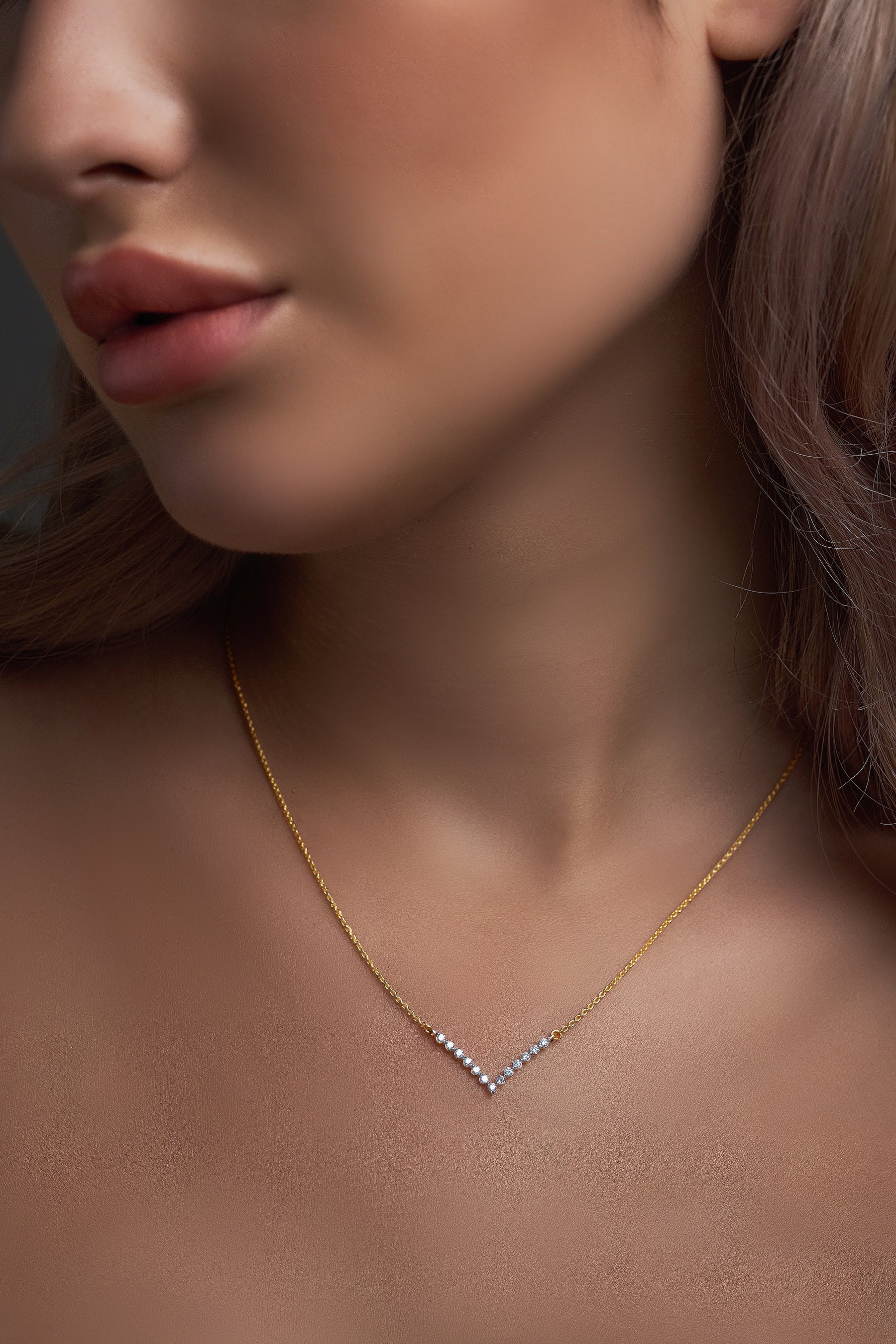 V-shaped Diamond Necklace - Dearest Diamonds
