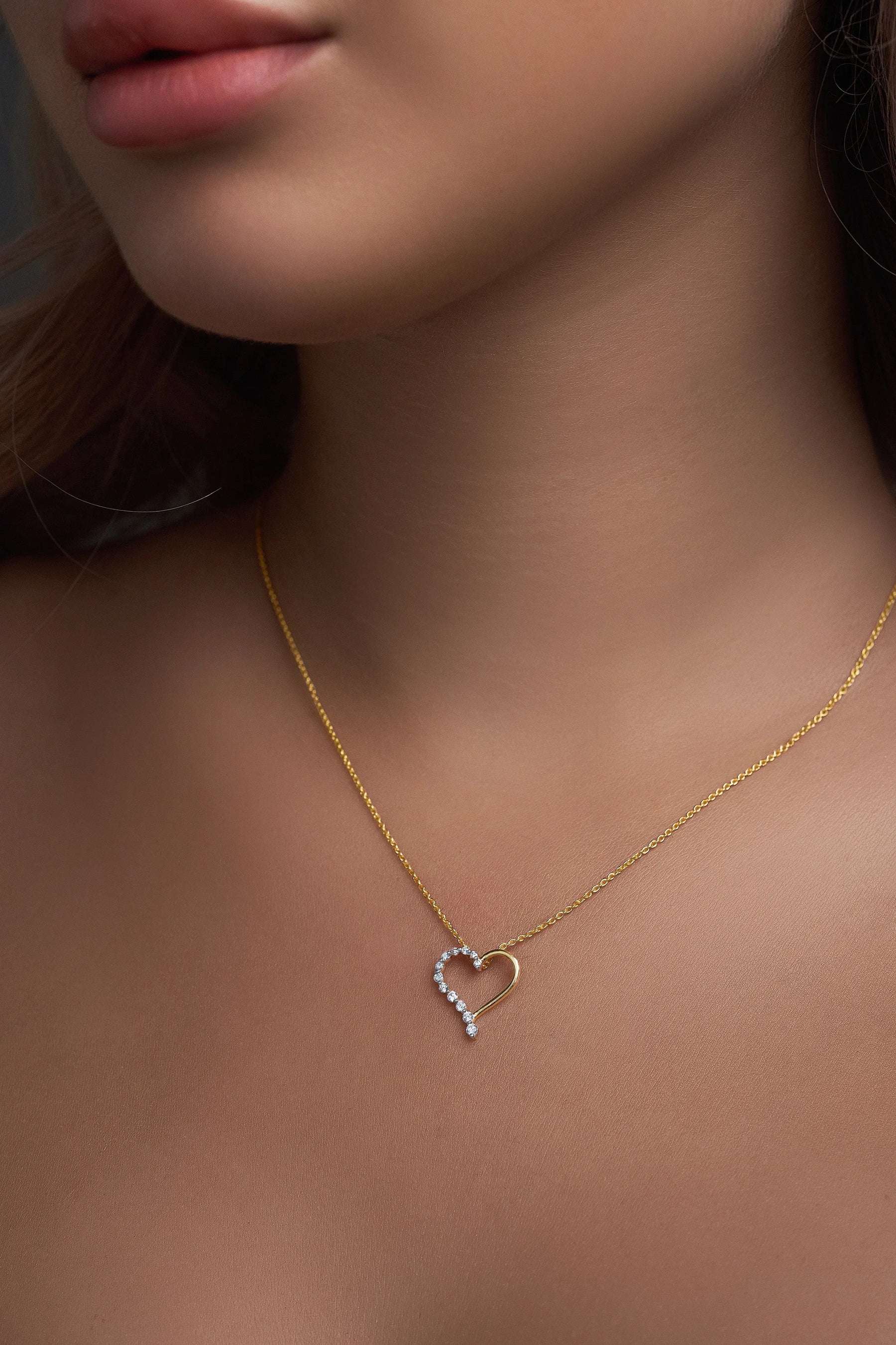 Open Heart Pendant Diamond - Dearest Diamonds