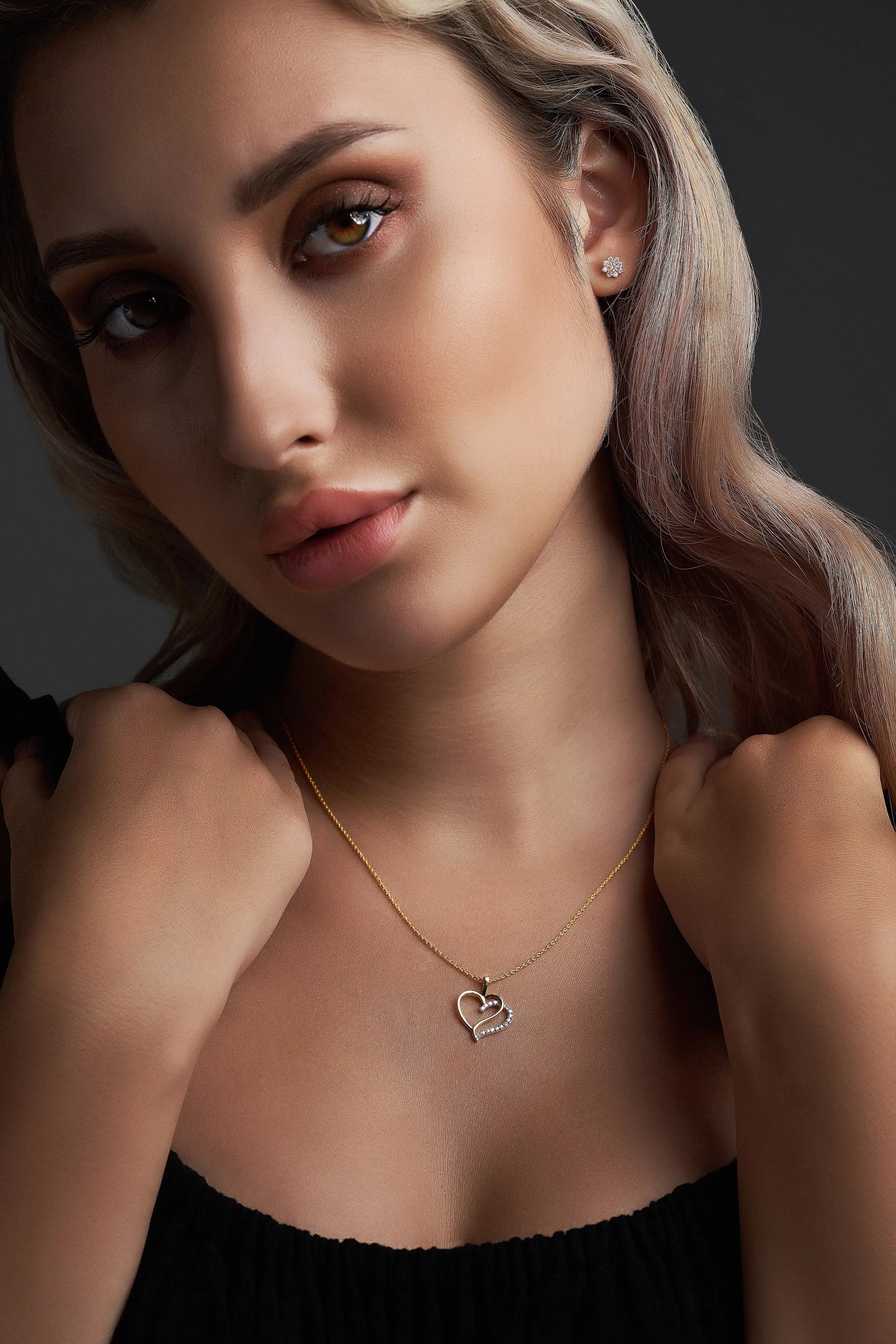 Double Heart Pendant & Necklace - Dearest Diamonds