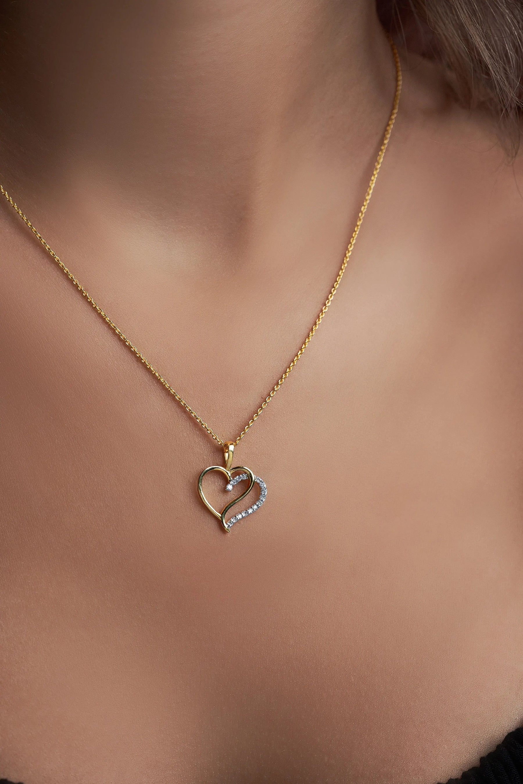 Double Heart Pendant & Necklace - Dearest Diamonds