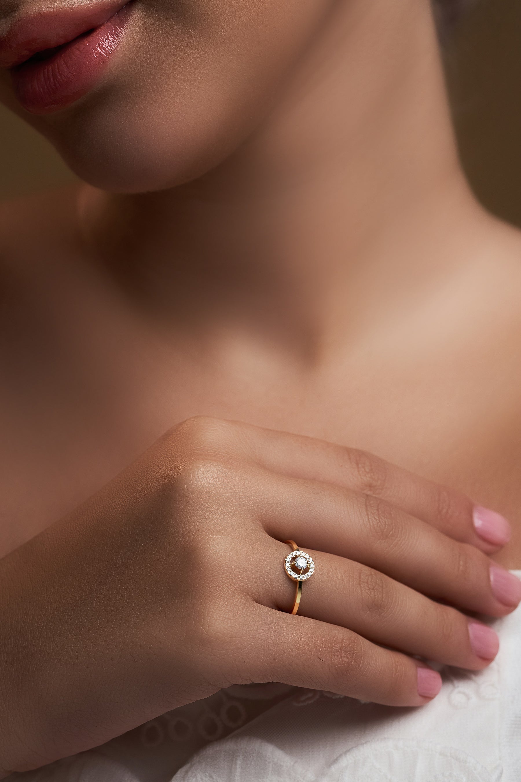 Solitaire with Round Halo Ring - Dearest Diamonds