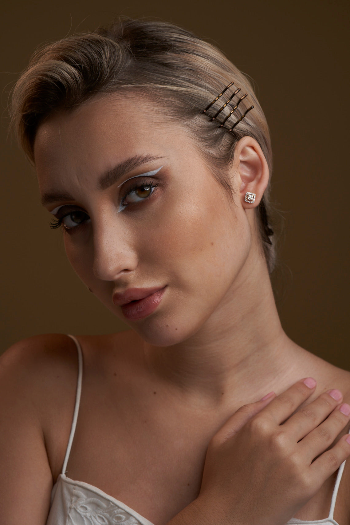 Square Cluster with Halo Earrings - Dearest Diamonds