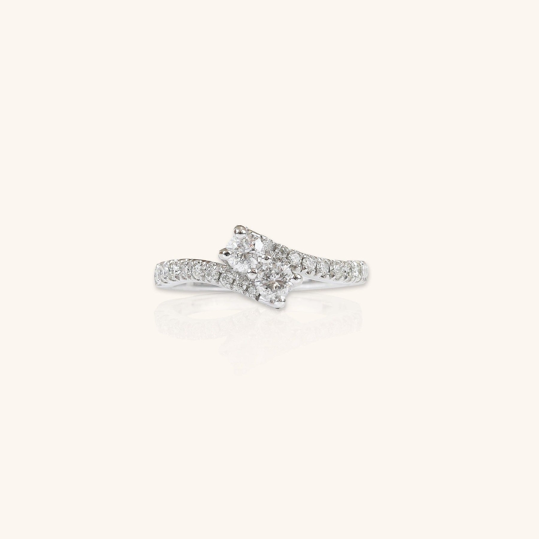 Pavé Two-Stone Ring - Dearest Diamonds