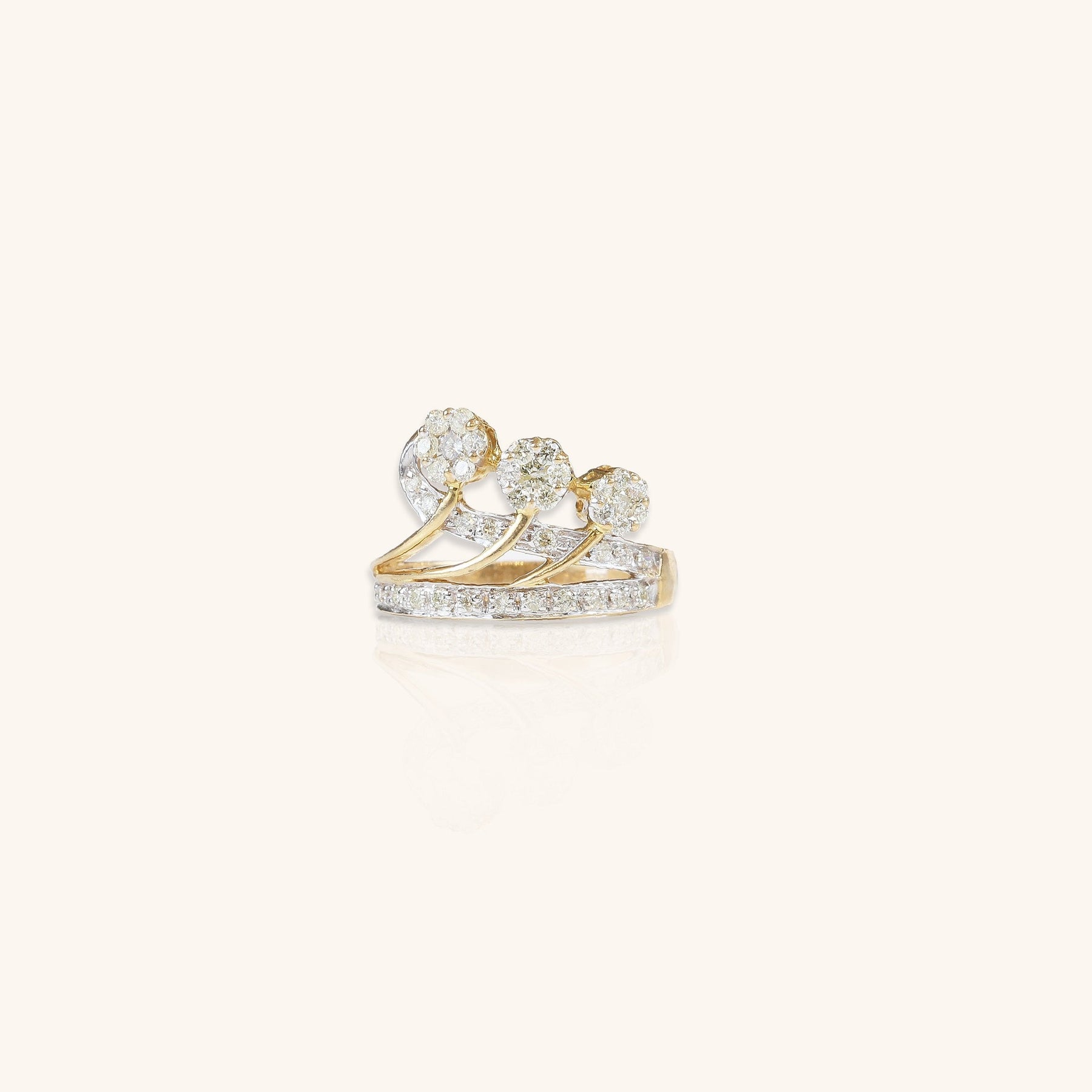 Three Round Crystal Diamonds Ring - Dearest Diamonds