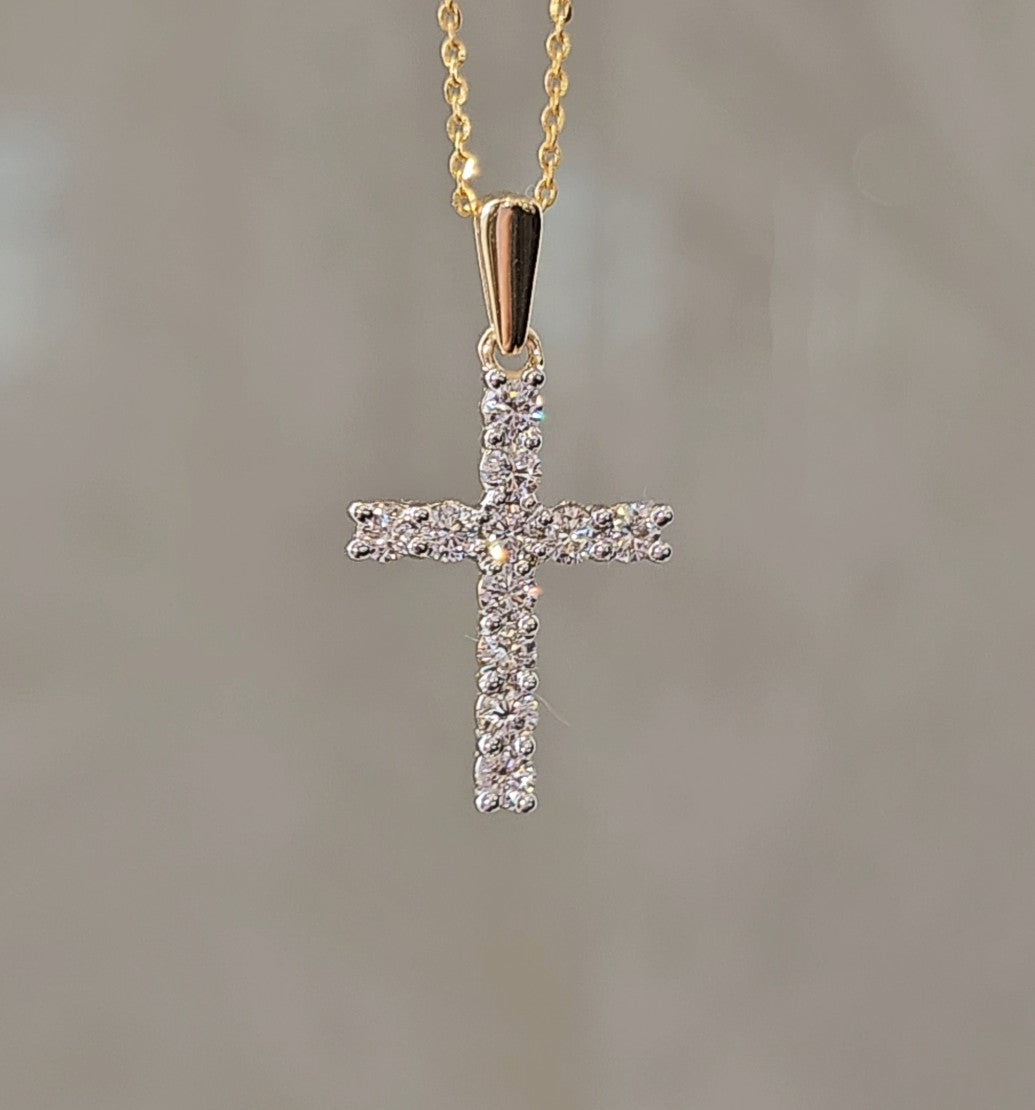 Gold Diamond Cross