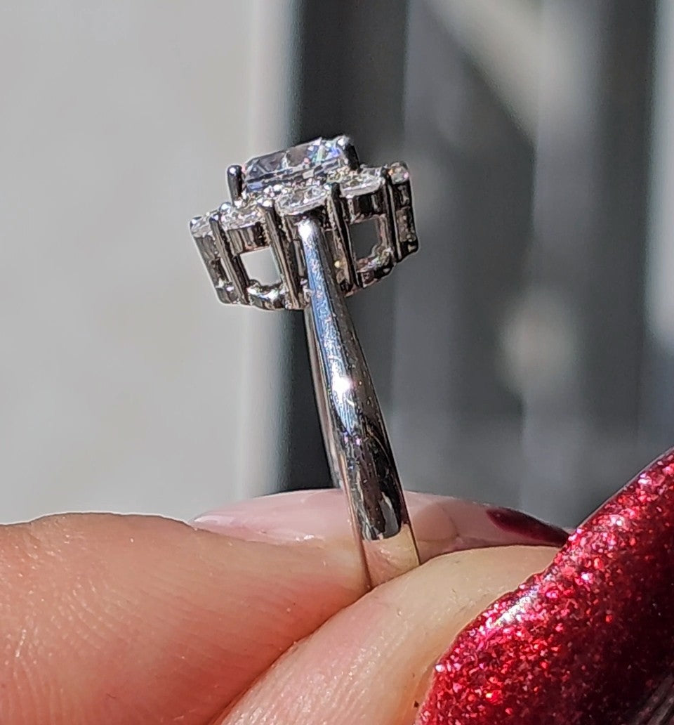 Dazzling Flower Silver Ring - Dearest Diamonds