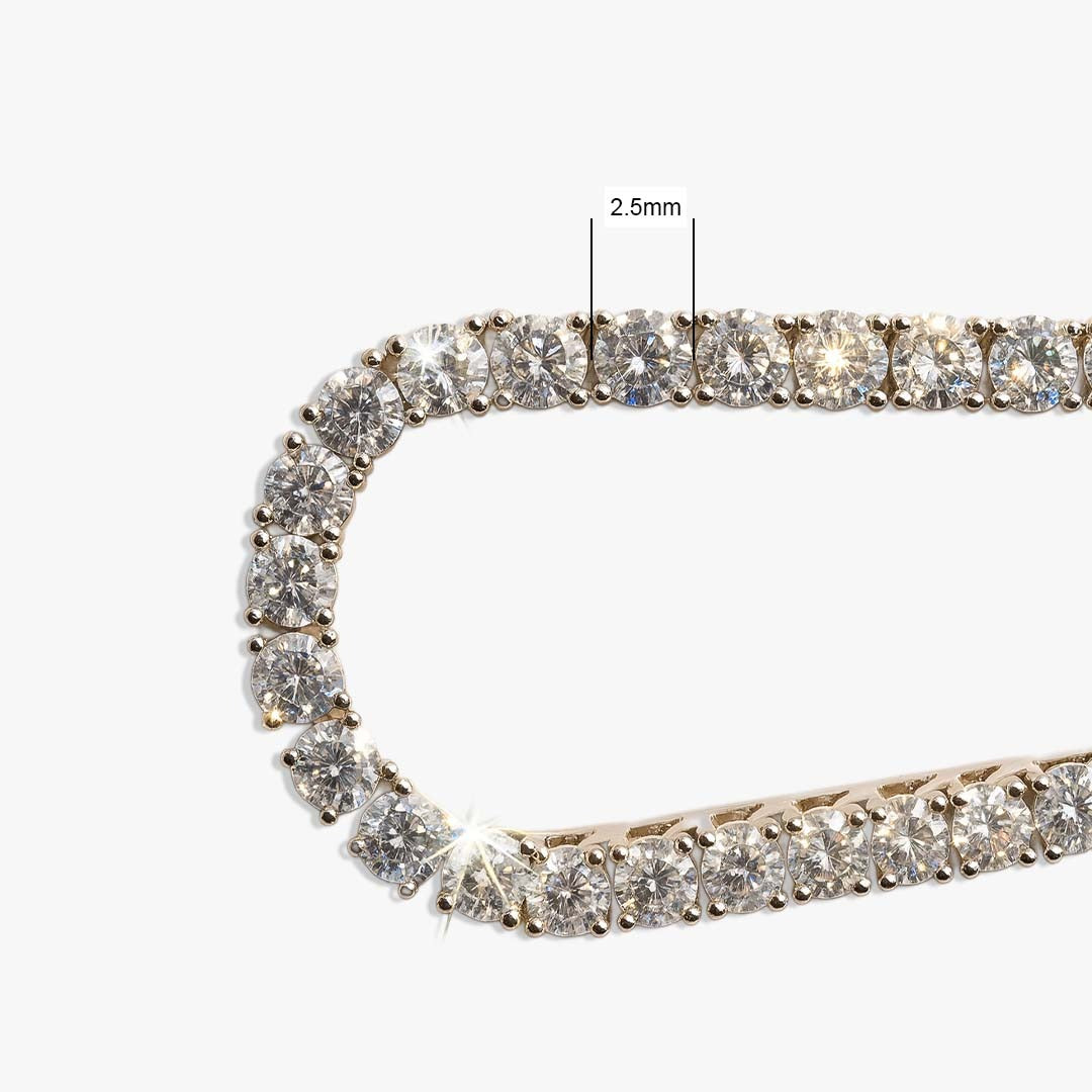 Tennis Necklace in Sterling Silver with 2.5mm Cubic Zirconia