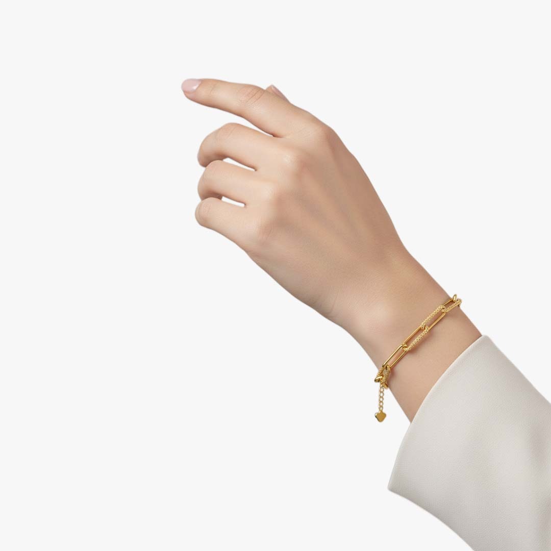 Paperclip Adjustable Bracelet in Sterling Silver