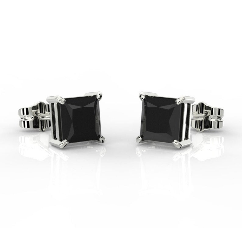 Black Silver Studs - Dearest Diamonds