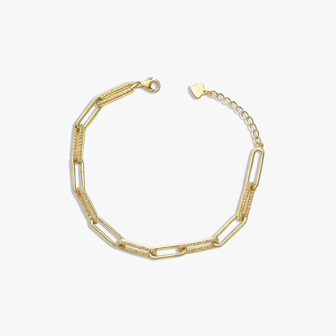 Paperclip Adjustable Bracelet in Sterling Silver