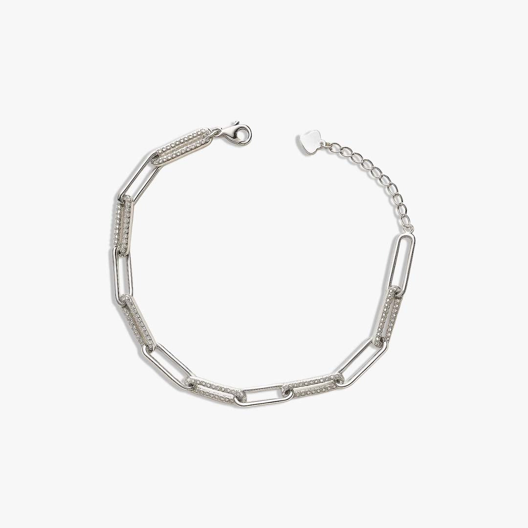 Paperclip Adjustable Bracelet in Sterling Silver