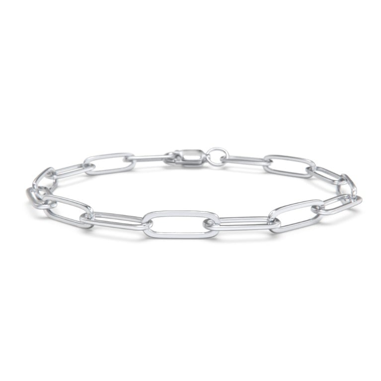 Paperclip Chain Silver Bracelet - Dearest Diamonds