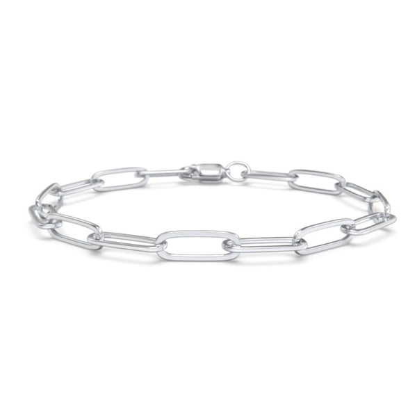 Paperclip Chain Silver Bracelet - Dearest Diamonds