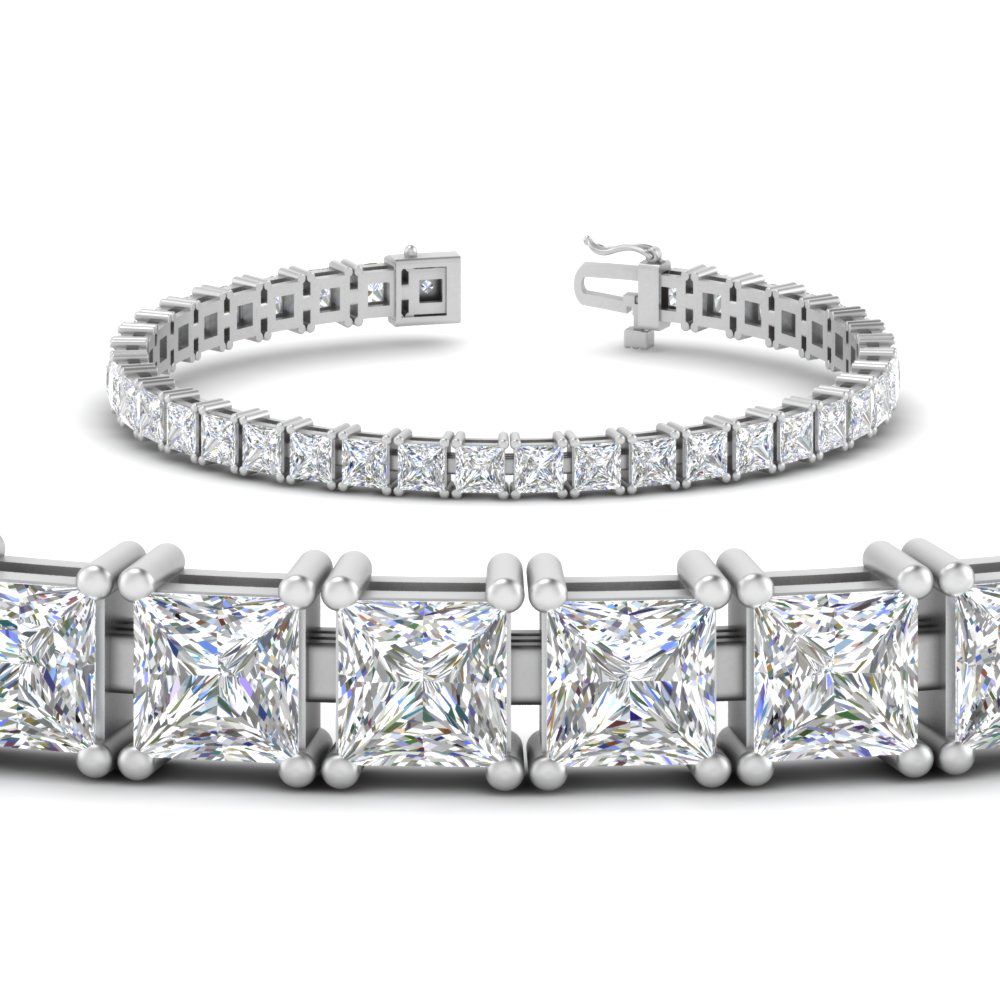 Princess Cut Silver Tennis Bracelet - Dearest Diamonds